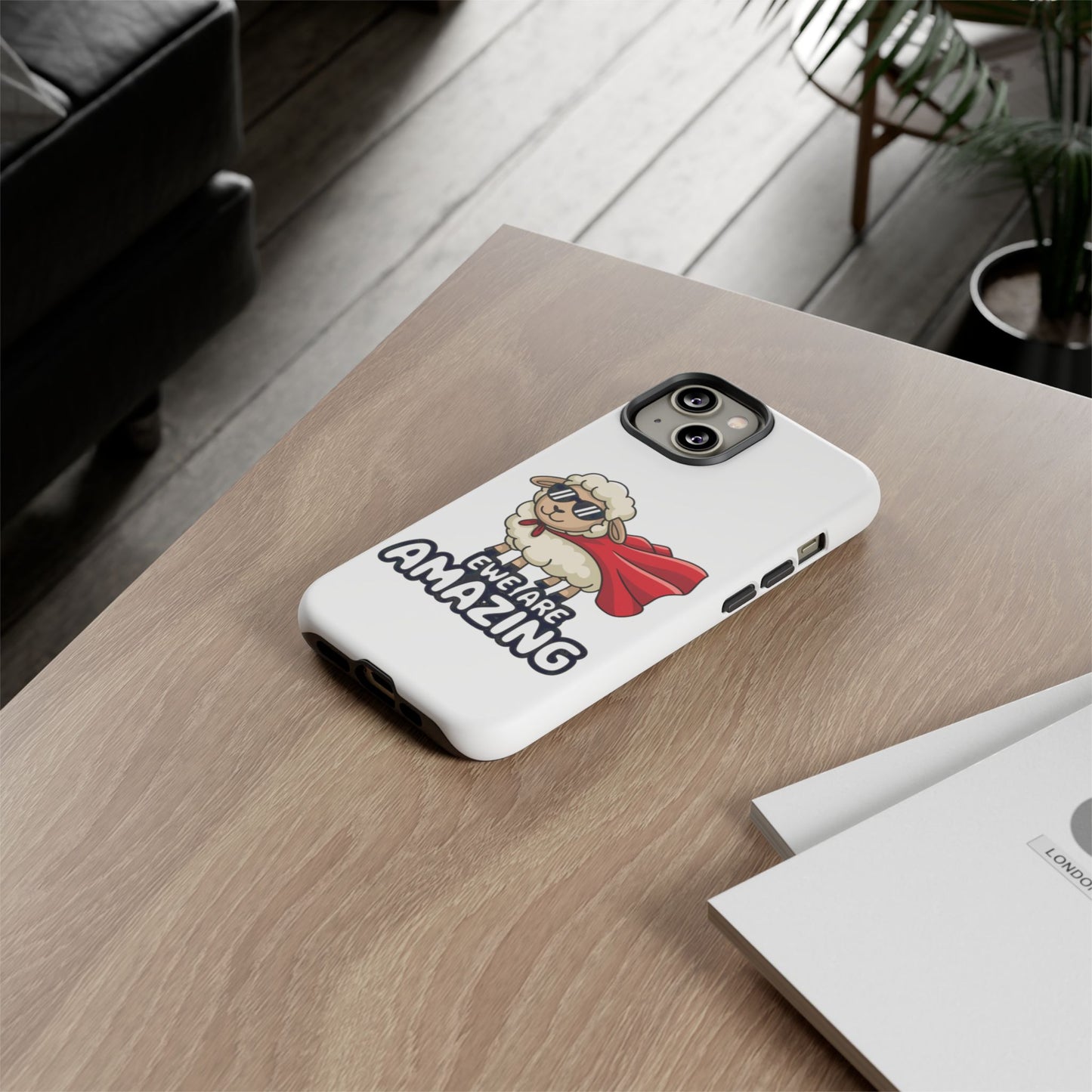 Funny iPhone Case - Cute Sheep Phone Cover - "Ewe Are Amazing" Animal Pun Gift - Motivational iPhone Case - Gift for Her or Him