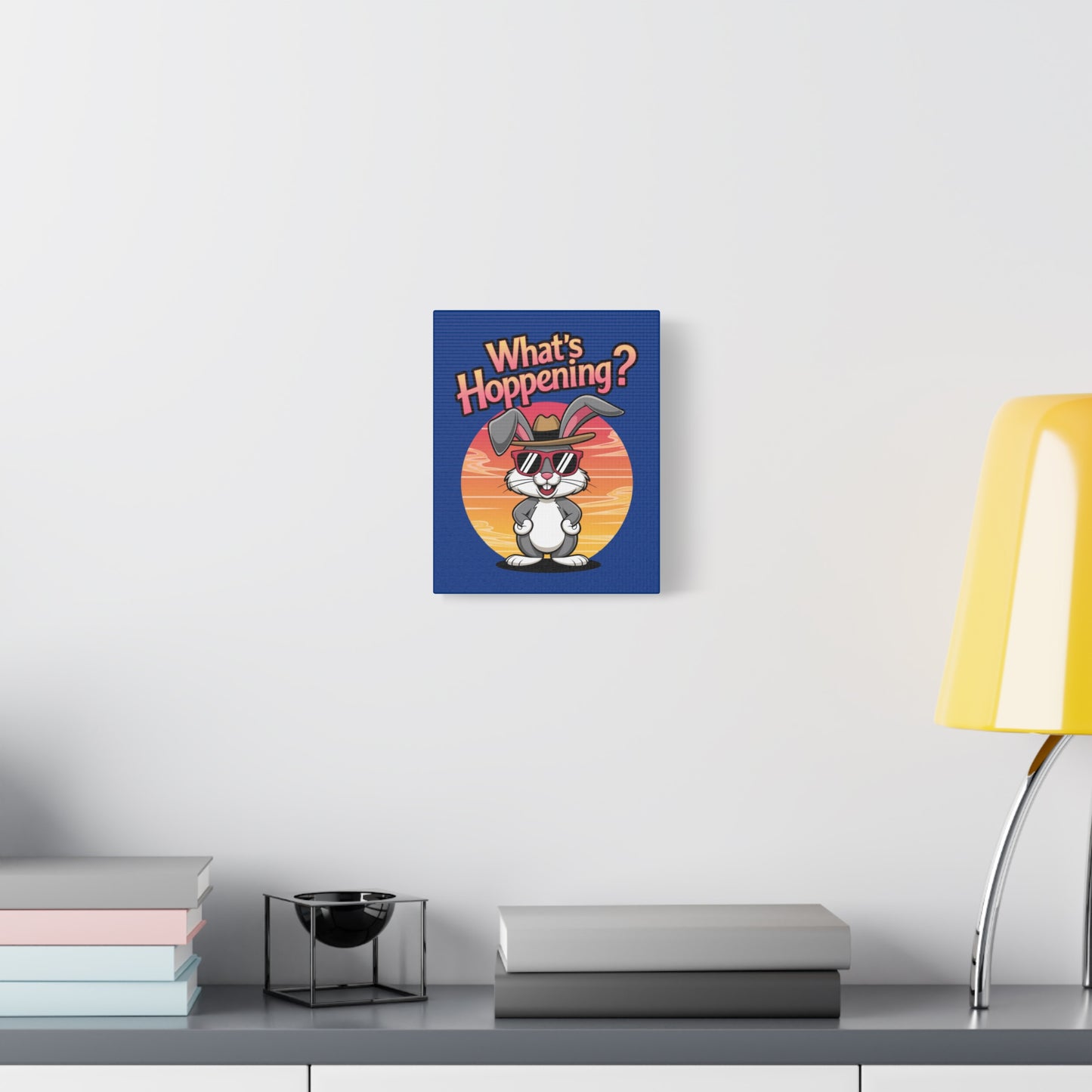 What's Hoppening Canvas Art; Bunny Art; Rabbit Canvas