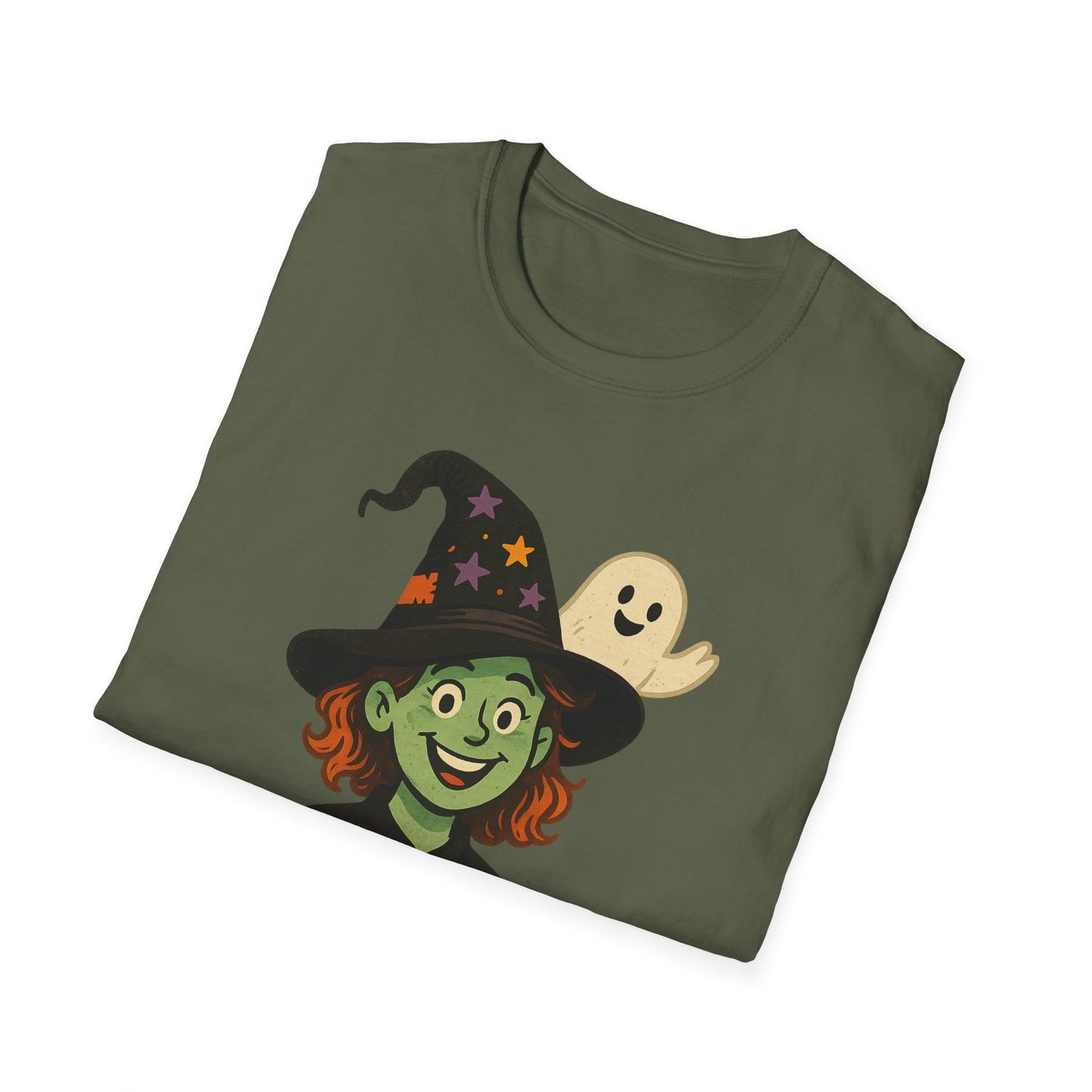 Witch Way to the Boos Halloween Shirt | Cute Witch and Ghost T-Shirt | Spooky Season Graphic Tee | Funny Halloween Costume Top