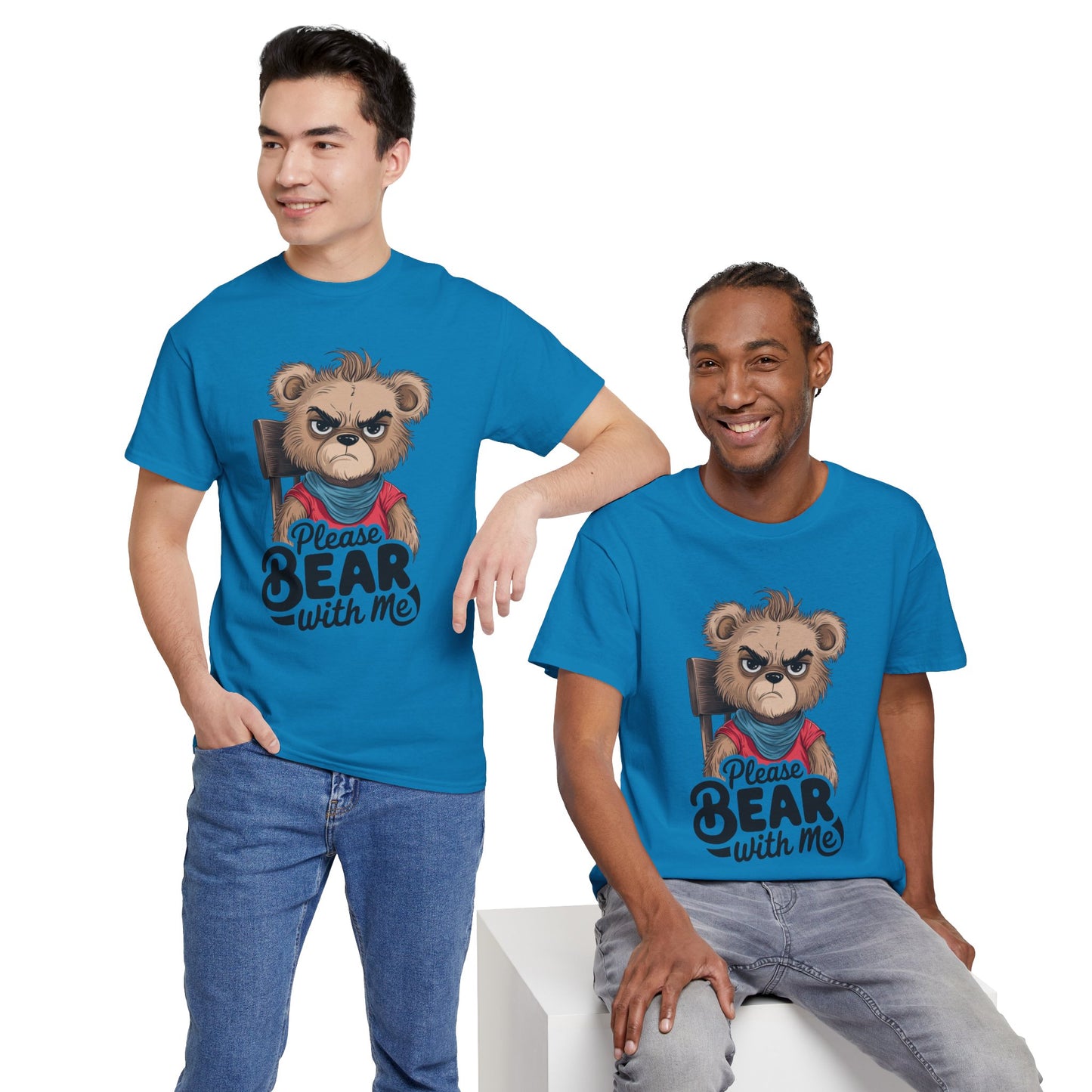 Grumpy Bear Graphic Tee – Please Bear With Me Shirt – Funny Animal T‑shirt – Sarcastic Humor Gift – Cute Bear Meme Art Tee