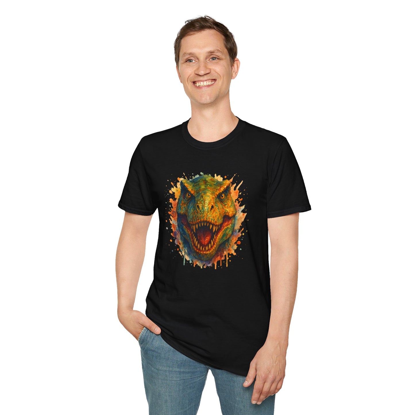 Watercolor T-Rex T-Shirt | Psychedelic Dinosaur Tee | Prehistoric Rainbow Dino Gift | Unisex Cotton Graphic Shirt Jurassic Tee