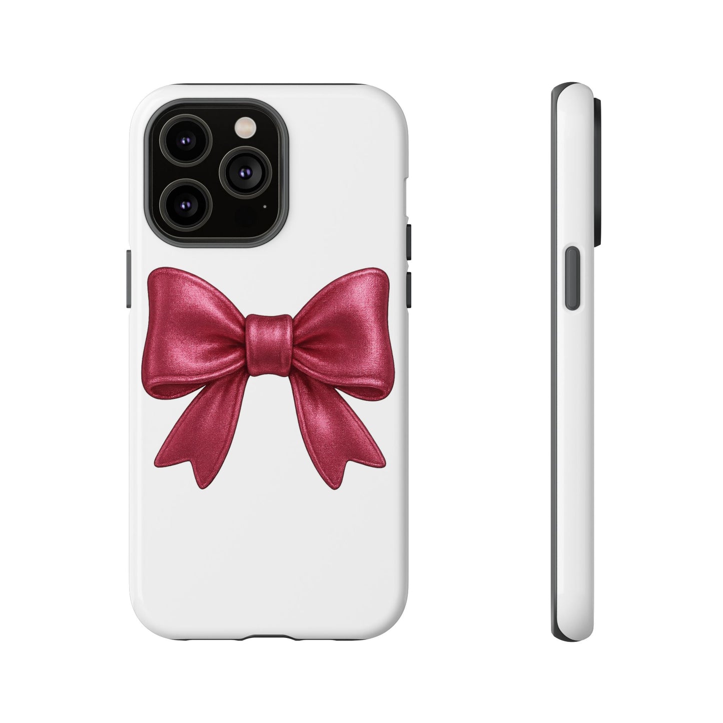Pink Bow iPhone Case – Cute Girly Phone Cover – Glossy Ribbon Coquette Case – Soft Girl Aesthetic Accessory – Gift for Her iPhone
