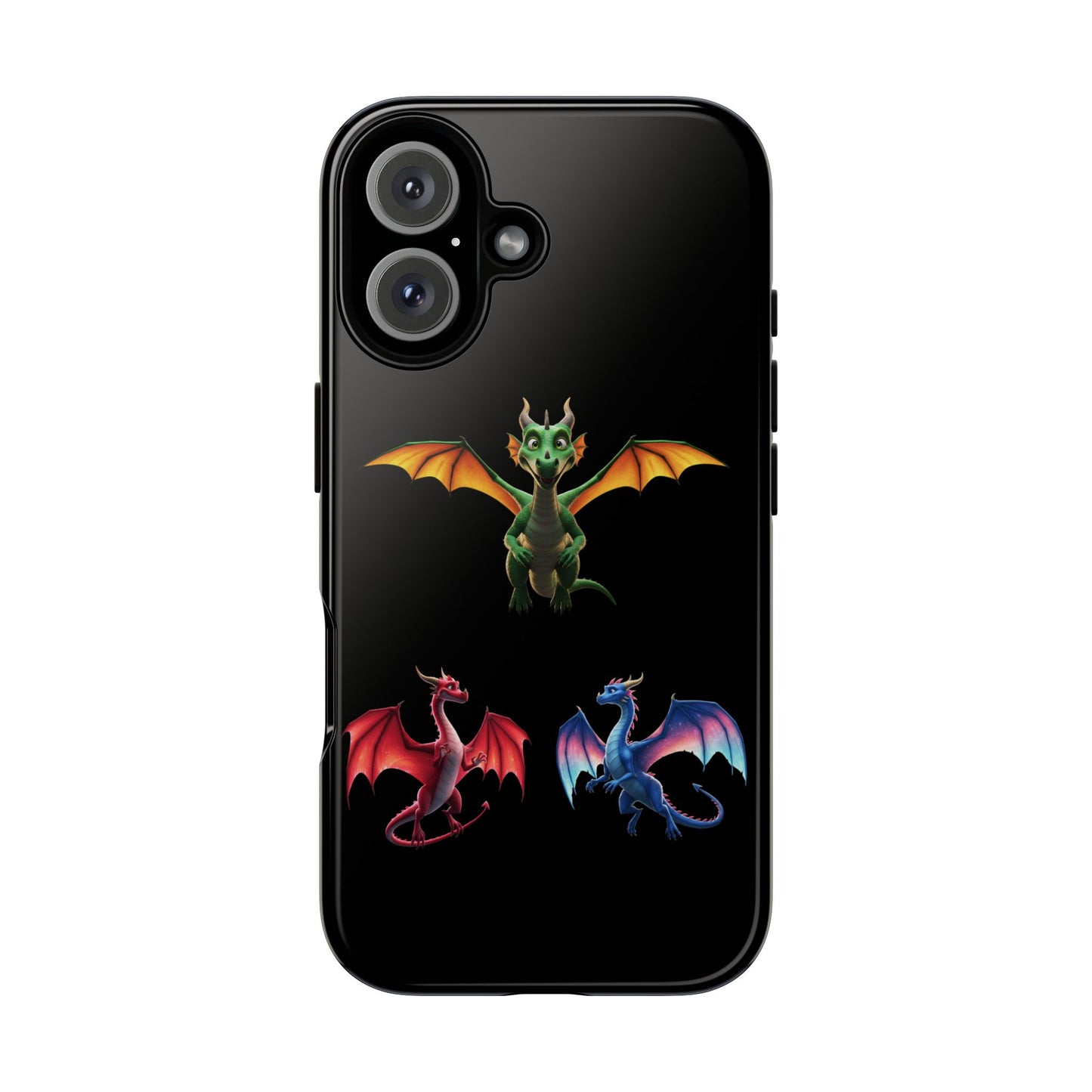 Vibrant Fantasy Dragon iPhone Case - Tough Armor Cover for iPhone 15/14/13 - Colorful Mythical Wings Gift for Dragon Lovers