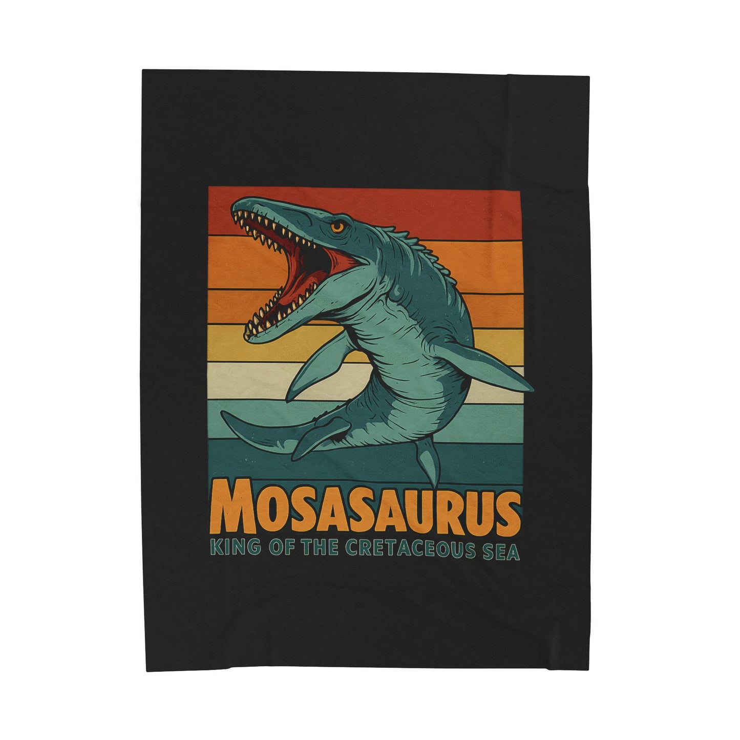Mosasaurus Dinosaur Blanket - 100% Polyester Fleece Throw, Retro Sea Monster Bedding, Dinosaur Gift for Kids and Adults, Cozy Bed Decor