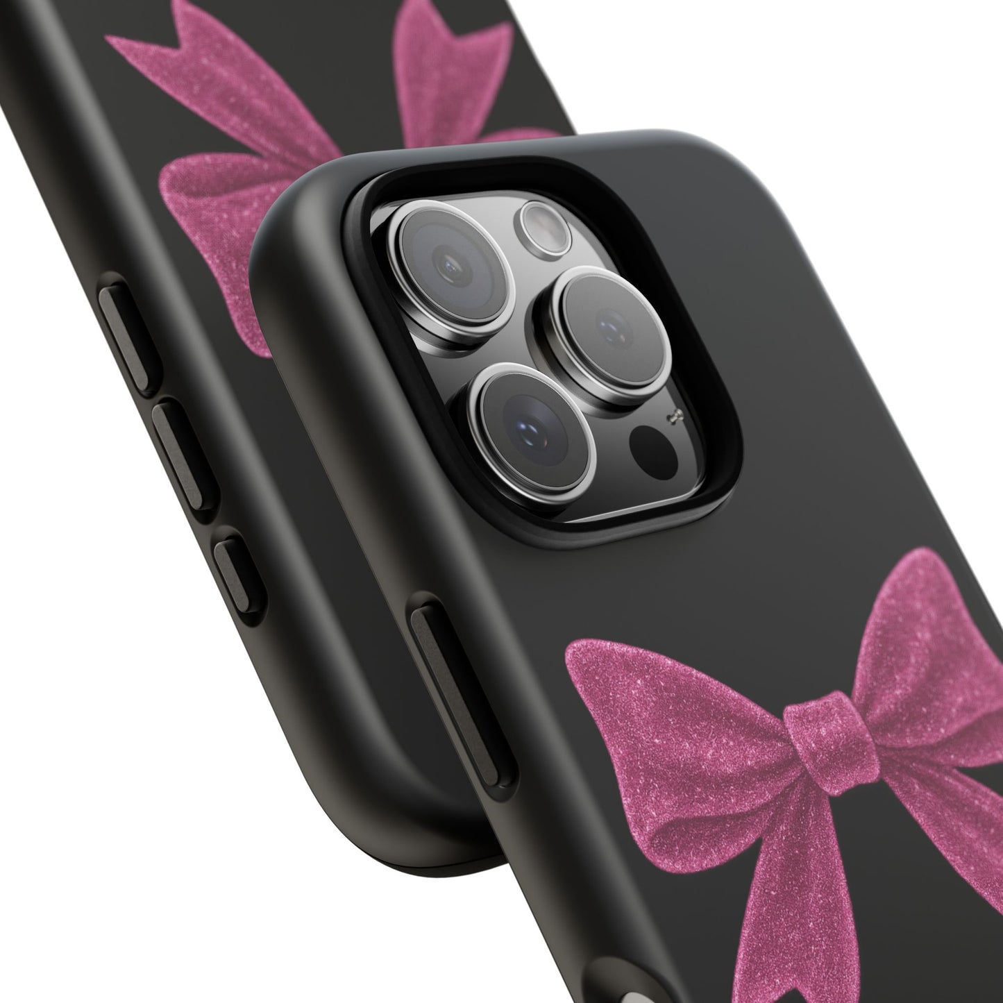 Pink Bow iPhone Case β Coquette Aesthetic Phone Cover β Glitter Soft Girl Tech Accessory β Cute Glossy Pinkcore Case β Gift for Her