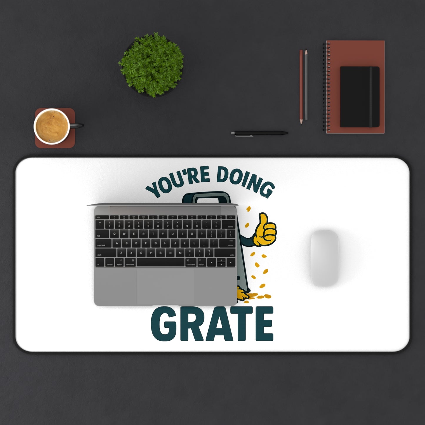 Funny Mouse Pad – “You’re Doing Grate” Cheese Pun Desk Mat | Cute Office Gift for Coworkers, Teachers, Students, Foodie Desk Decor
