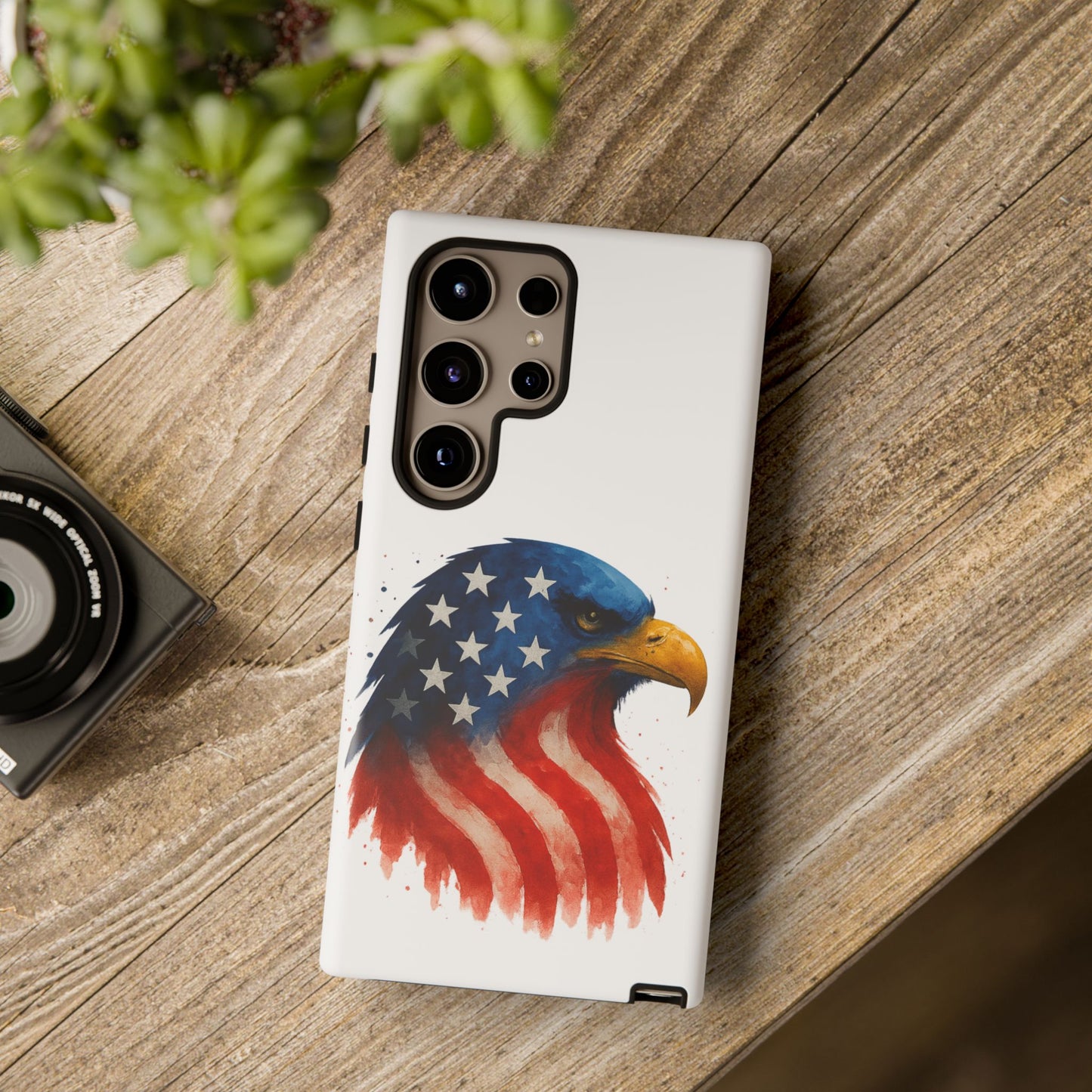 Patriotic Eagle Samsung Case - USA Flag Rugged Tough Cover, Dual-Layer Protection, Veteran and 4th of July Gift Galaxy Series