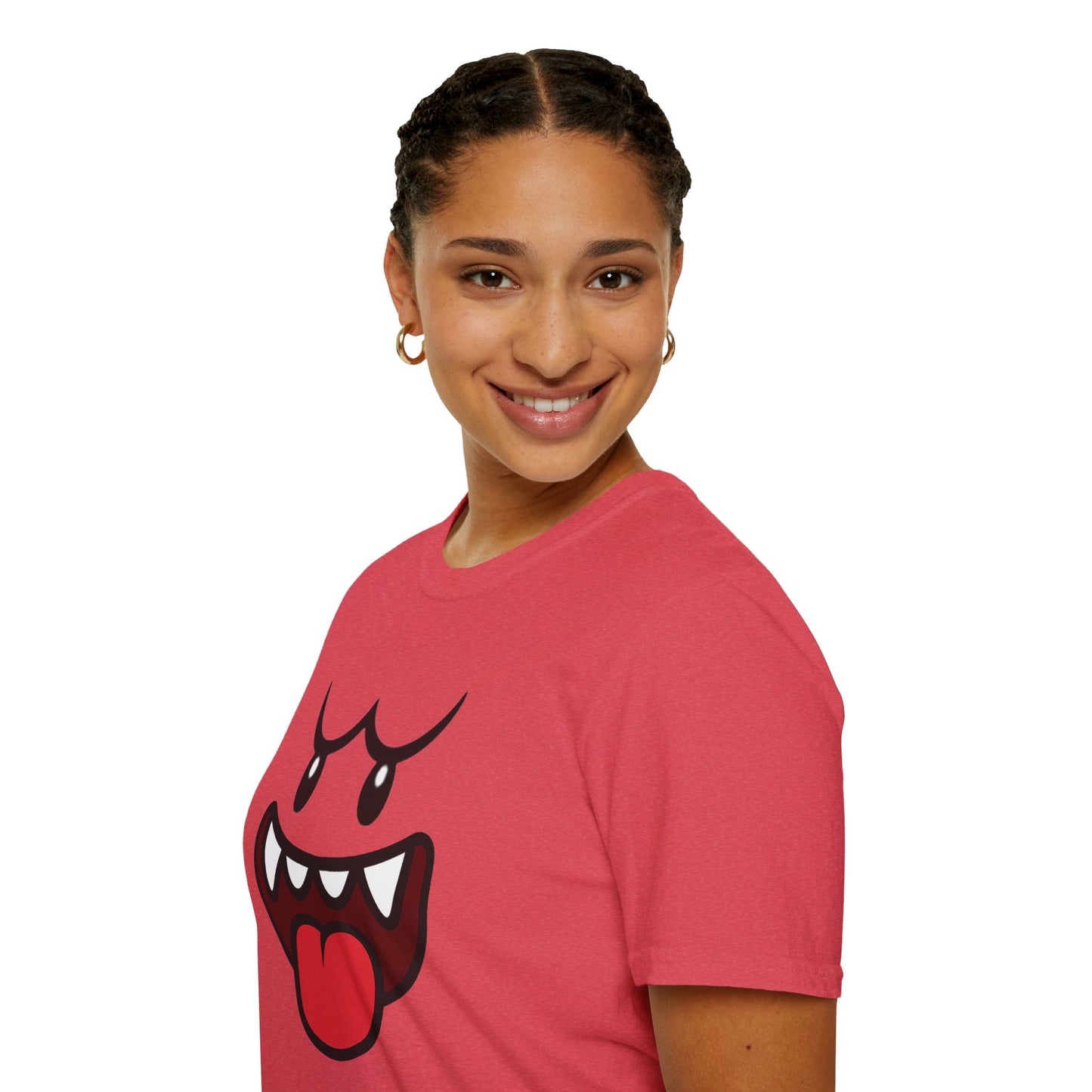 Ghost Face Graphic T-Shirt – Funny Spooky Cute Retro Halloween Tee, Y2K Nostalgia Bold Design, Soft Cotton, Fall Gift Shirt