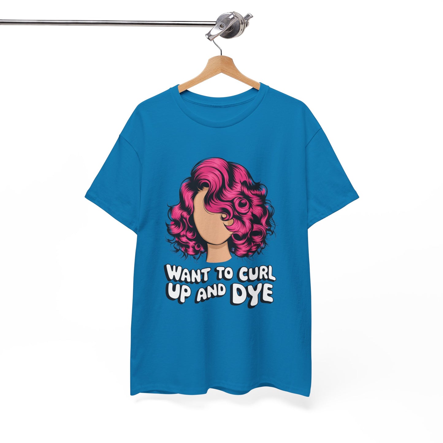 Curly Hair Tee: Want To Curl Up And Dye – Funny Hair Colorist Tee, Salon & Curl Lovers Gift, Trendy Graphic Shirt for Hairstylists