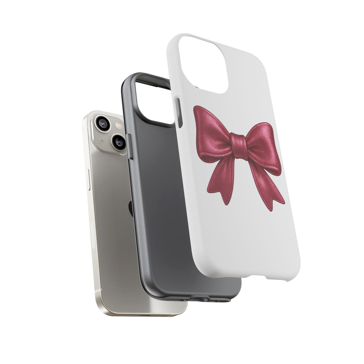 Pink Bow iPhone Case – Cute Girly Phone Cover – Glossy Ribbon Coquette Case – Soft Girl Aesthetic Accessory – Gift for Her iPhone