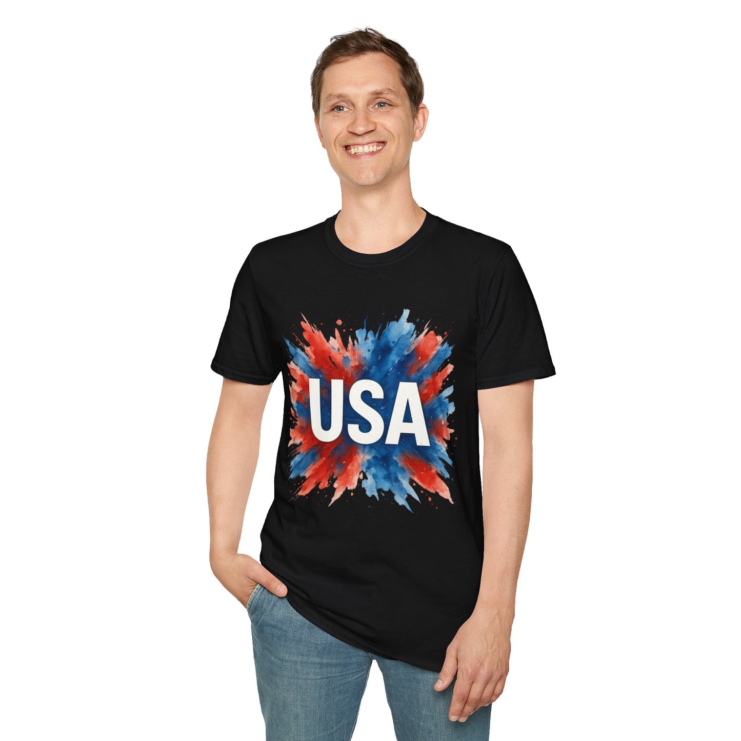Watercolor USA T-Shirt Unisex | Red White Blue Shirt | Patriotic Graphic Tee | July 4th Shirt | Independence Day Tee | American Flag Shirt