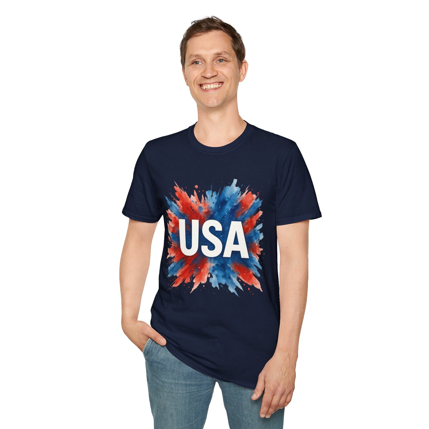 Watercolor USA T-Shirt Unisex | Red White Blue Shirt | Patriotic Graphic Tee | July 4th Shirt | Independence Day Tee | American Flag Shirt