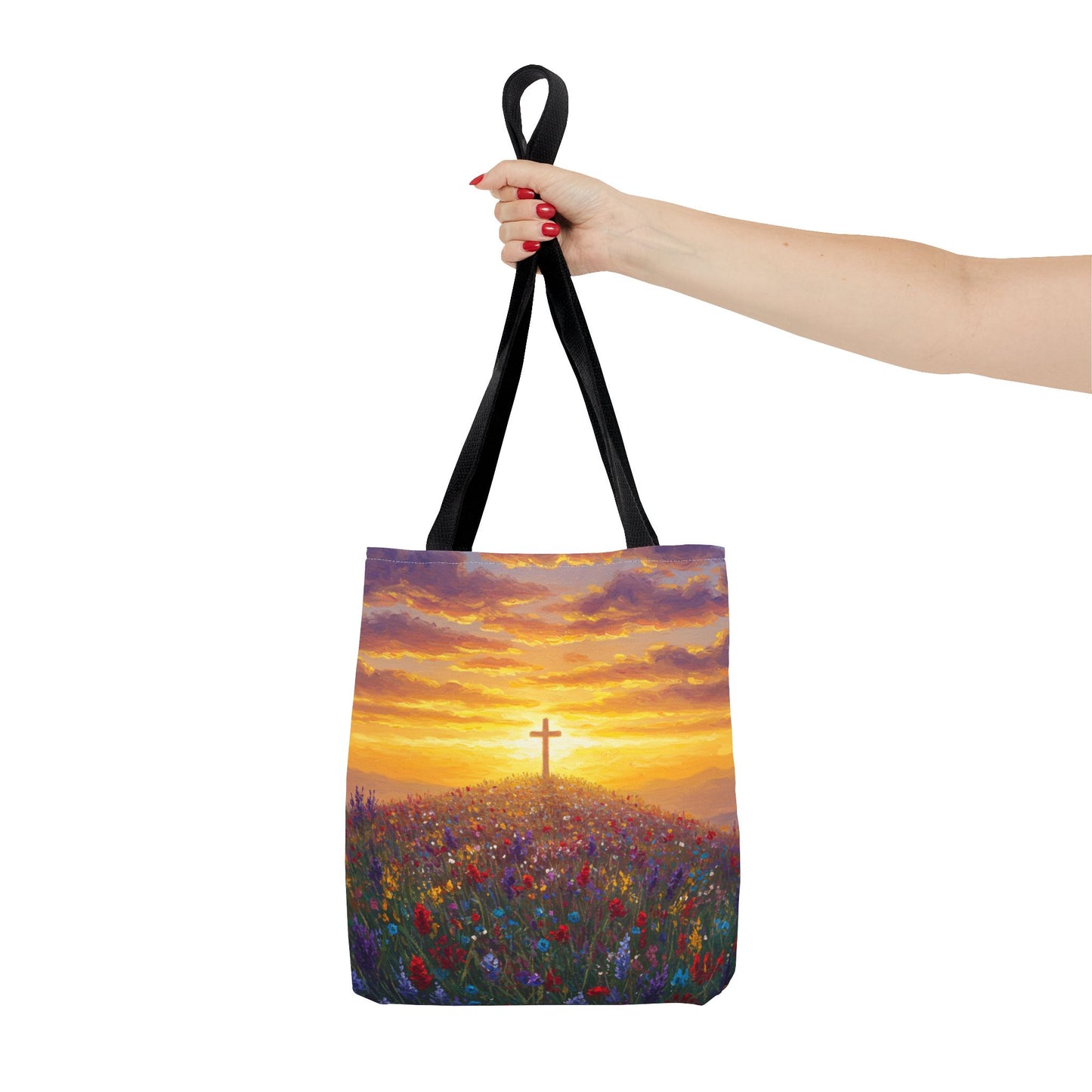 Cross Painted Tote Bag Christian Bag Inspirational Tote Spiritual Bag Religious Tote Bag