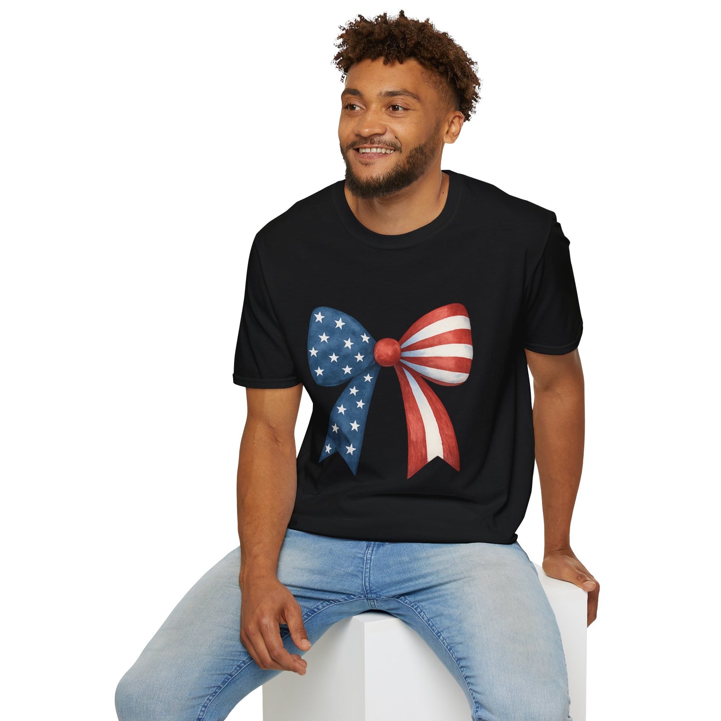Patriotic Bow USA T-Shirt | 4th of July Shirt | American Flag Bow Tee | Independence Day Shirt | July 4th Graphic Tee | USA Pride Shirt