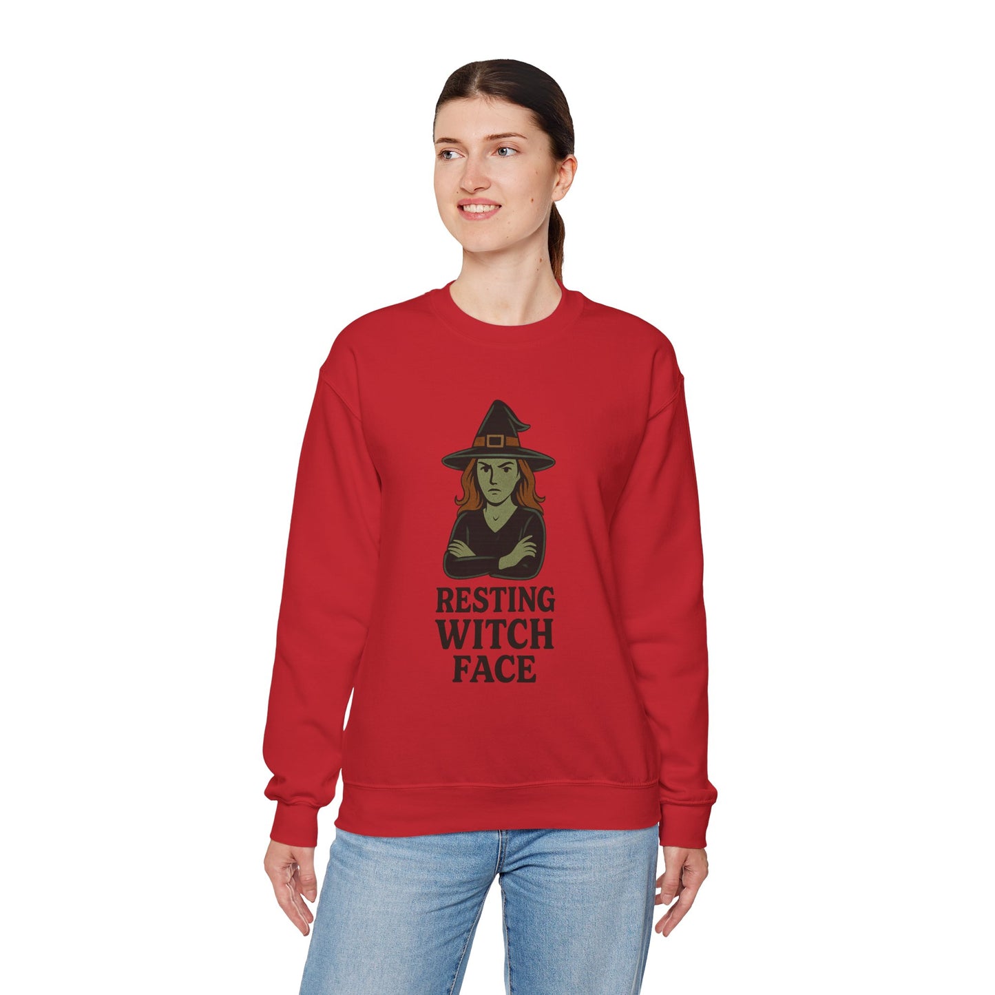 Resting Witch Face Sweatshirt, Funny Halloween Witch Crewneck, Spooky Season Sweatshirt, Fall Humor Graphic Pullover, Witchy Gift