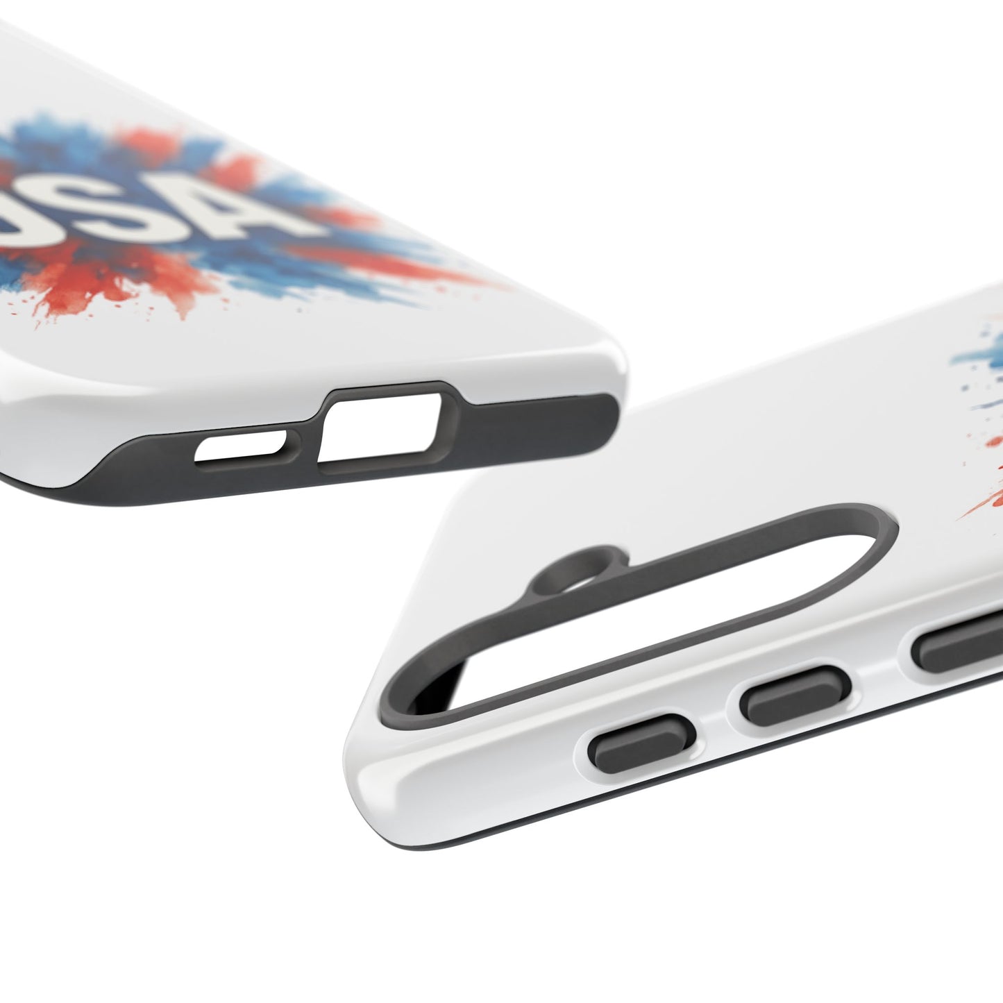 USA Splash Samsung Case - Patriotic Red White Blue Tough Cover, Dual-Layer Protection, 4th of July amd Veteran Gift for Galaxy