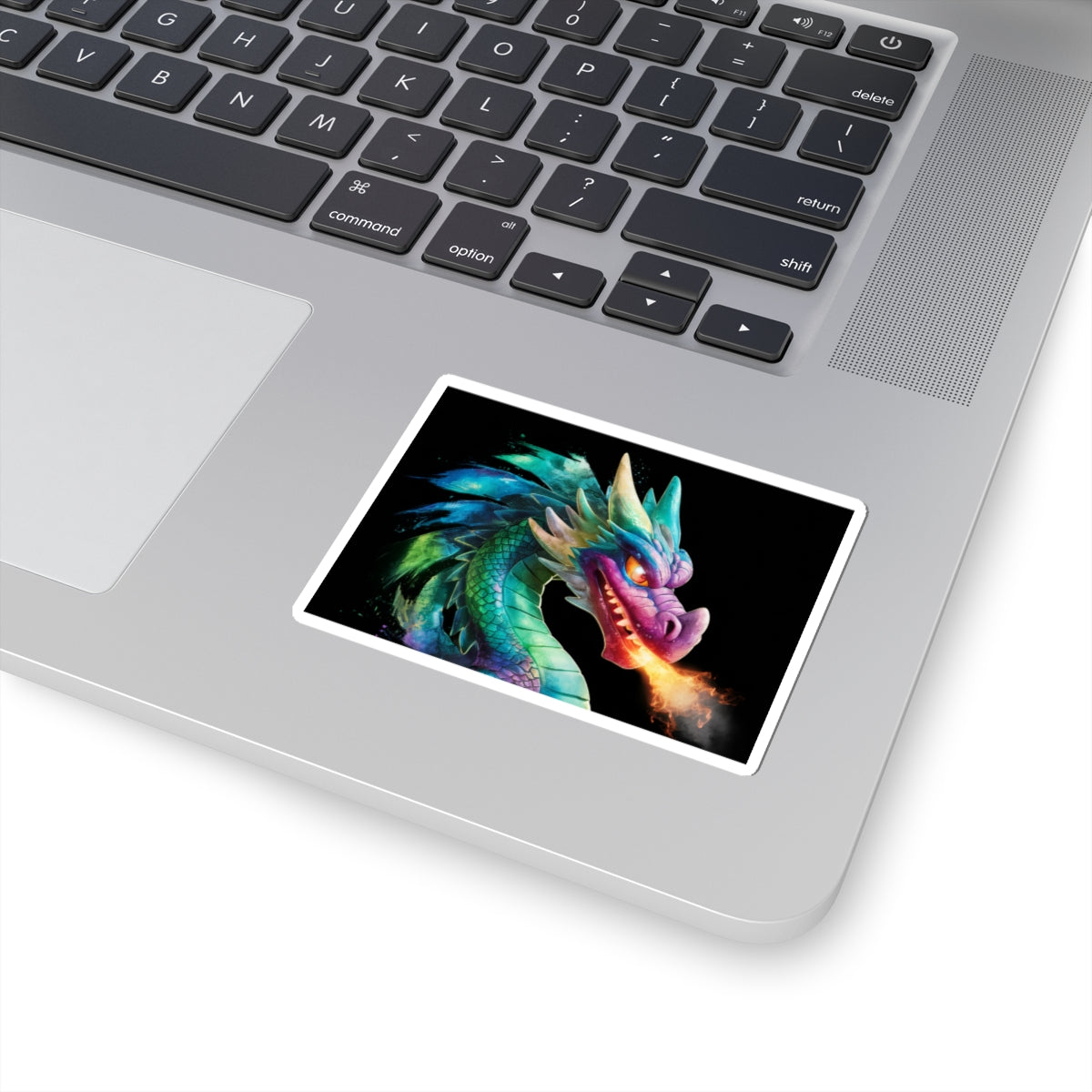 Colorful Fire Dragon Sticker - Waterproof Vinyl Kiss‑Cut Mythical Dragon Decal for Laptop, Skateboard & Water Bottle - Fantasy Art Gift