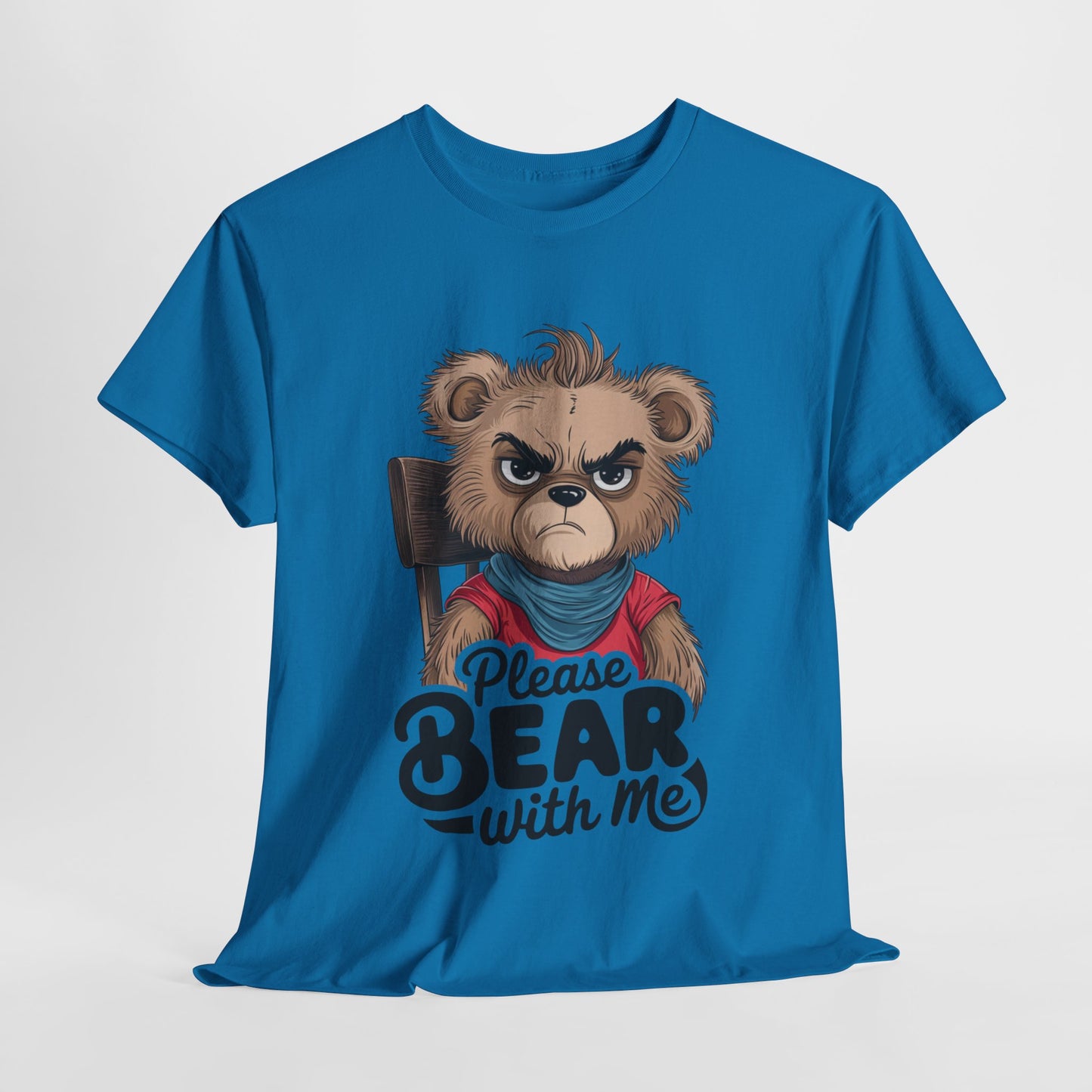 Grumpy Bear Graphic Tee – Please Bear With Me Shirt – Funny Animal T‑shirt – Sarcastic Humor Gift – Cute Bear Meme Art Tee