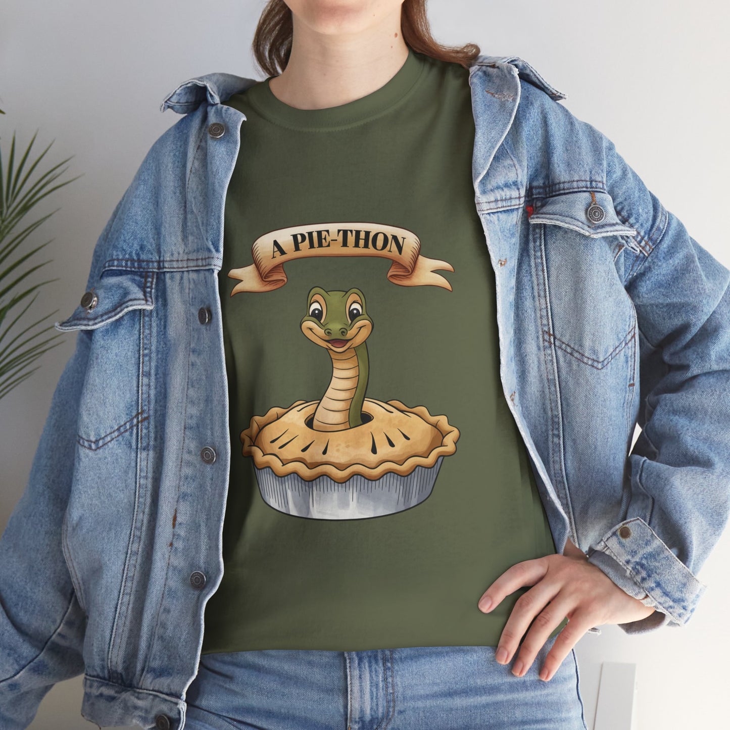 A Pie-Thon Funny Snake Pun Shirt – Cute Animal Joke T-Shirt – Quirky Graphic Tee for Pun Lovers, Reptile Fans, and Unique Gift Ideas