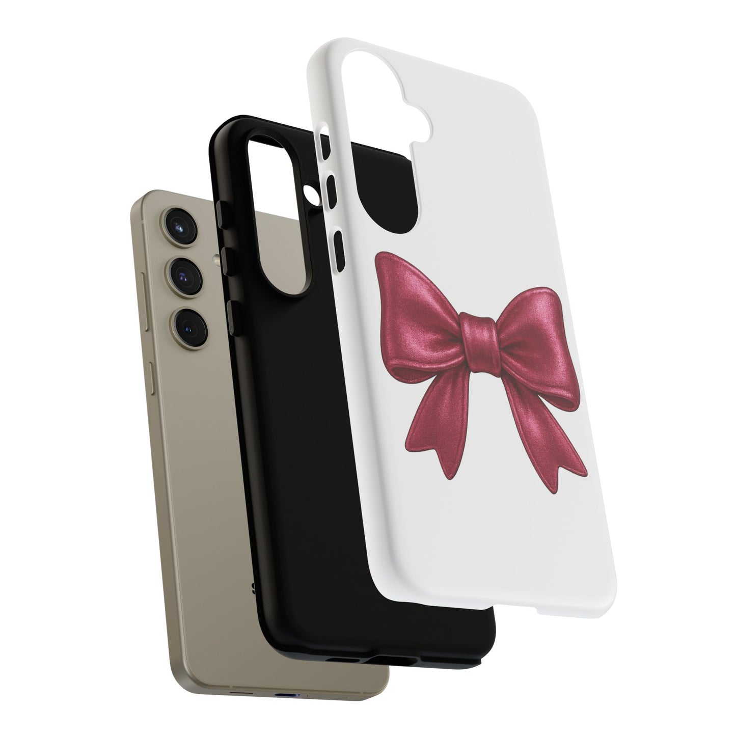 Pink Bow Samsung Case – Cute Girly Phone Cover – Glossy Ribbon Case for Samsung Galaxy – Aesthetic Phone Accessory – Gift for Her