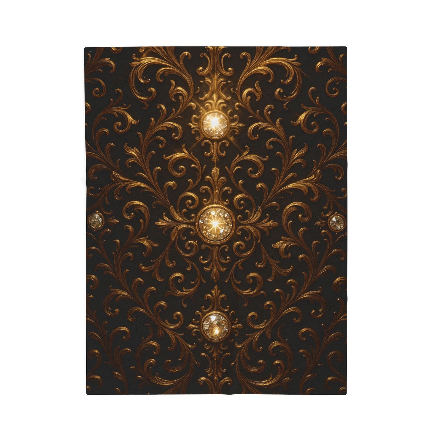 Luxury Black Gold Blanket Baroque Style Throw Gothic Glam Bedding Decor Elegant Soft Plush Blanket Celestial Star Blanket Gift