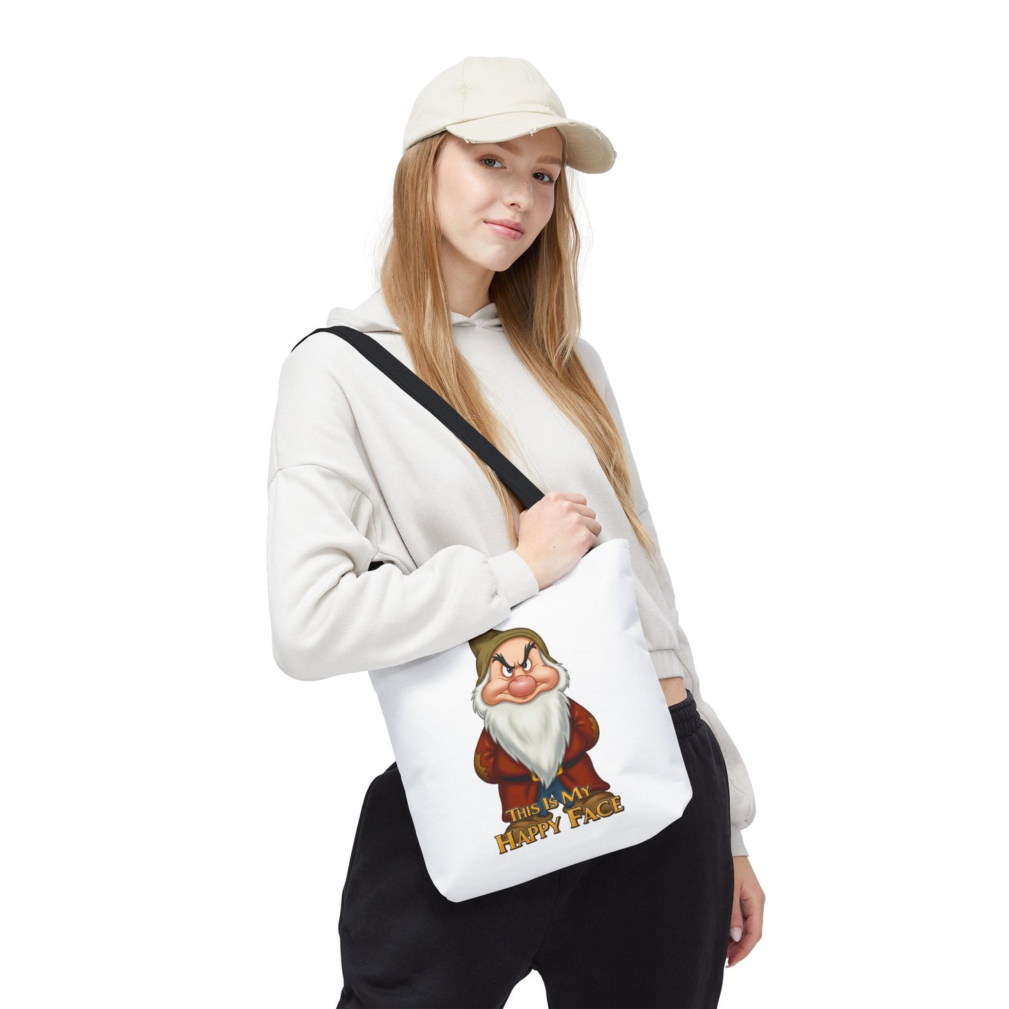 Grumpy Dwarf Tote Bag - "This Is My Happy Face"