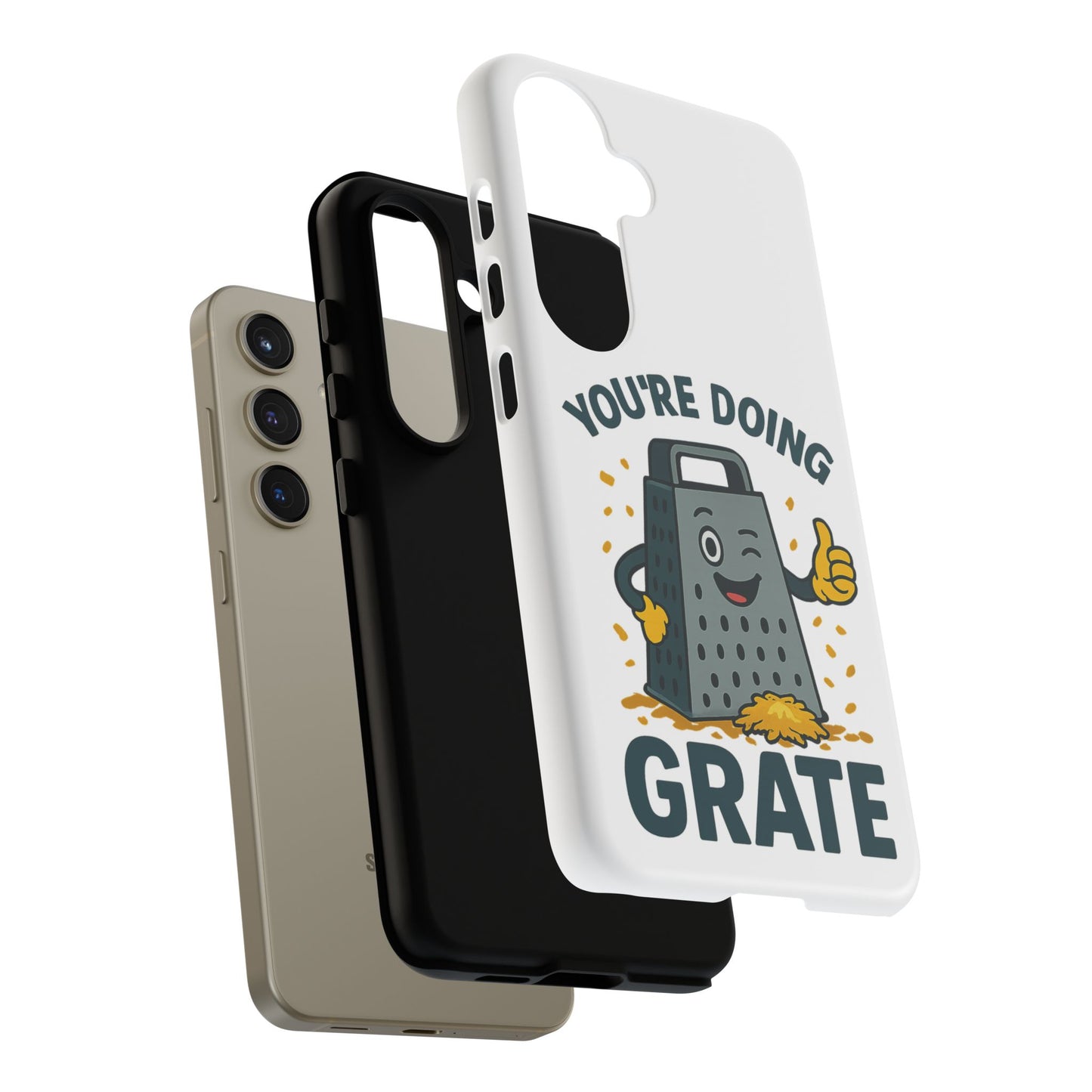 Samsung Tough Case - 'You're Doing Grate' Cheese Grater Design Phone Case for Chefs Foodie Accessory