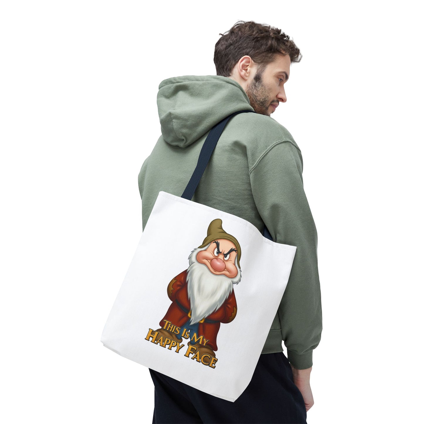 Grumpy Dwarf Tote Bag - "This Is My Happy Face"
