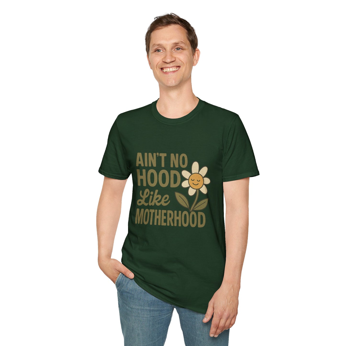 Ain't No Hood Like Motherhood T-Shirt - Unisex Softstyle Tee for Moms Mother's Day Gift
