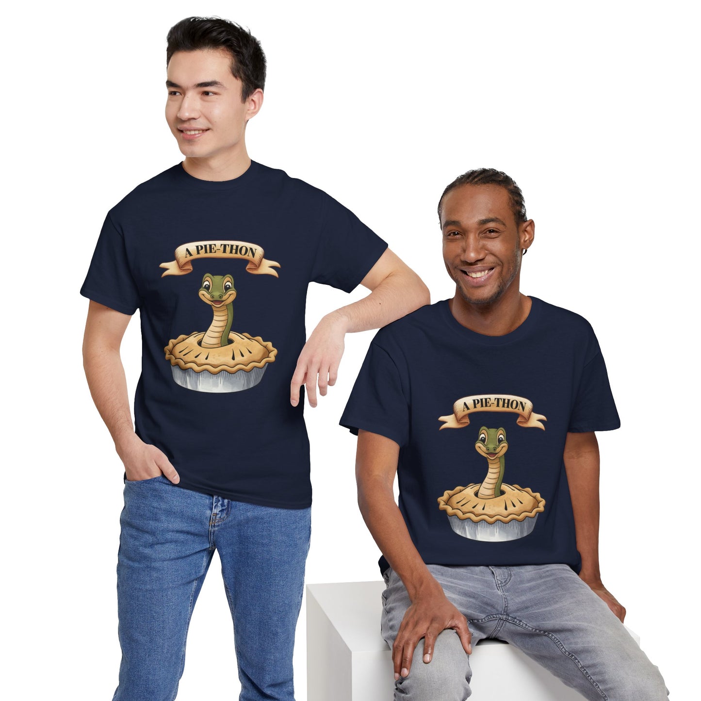 A Pie-Thon Funny Snake Pun Shirt – Cute Animal Joke T-Shirt – Quirky Graphic Tee for Pun Lovers, Reptile Fans, and Unique Gift Ideas