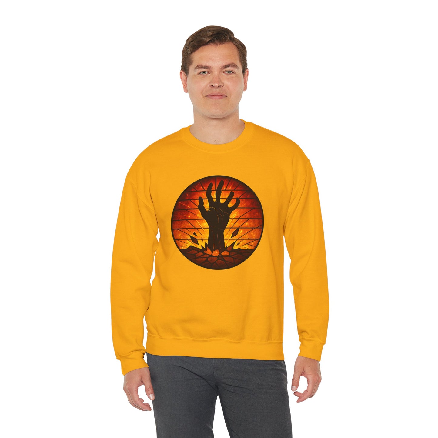 Zombie Hand Sweatshirt, Creepy Rising Hand Crewneck, Halloween Graveyard Sweatshirt, Spooky Hand Emerging, Gothic Horror Sweater