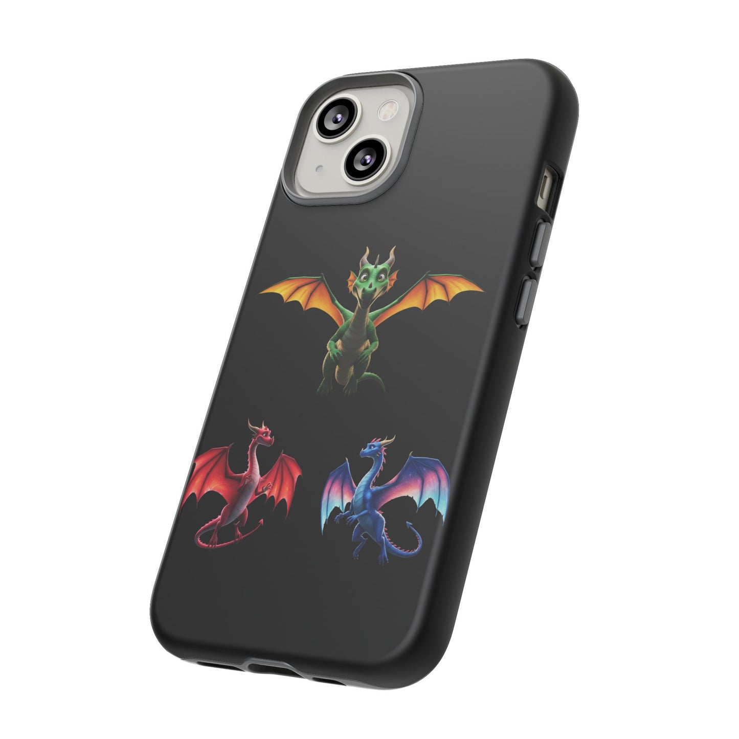 Vibrant Fantasy Dragon iPhone Case - Tough Armor Cover for iPhone 15/14/13 - Colorful Mythical Wings Gift for Dragon Lovers