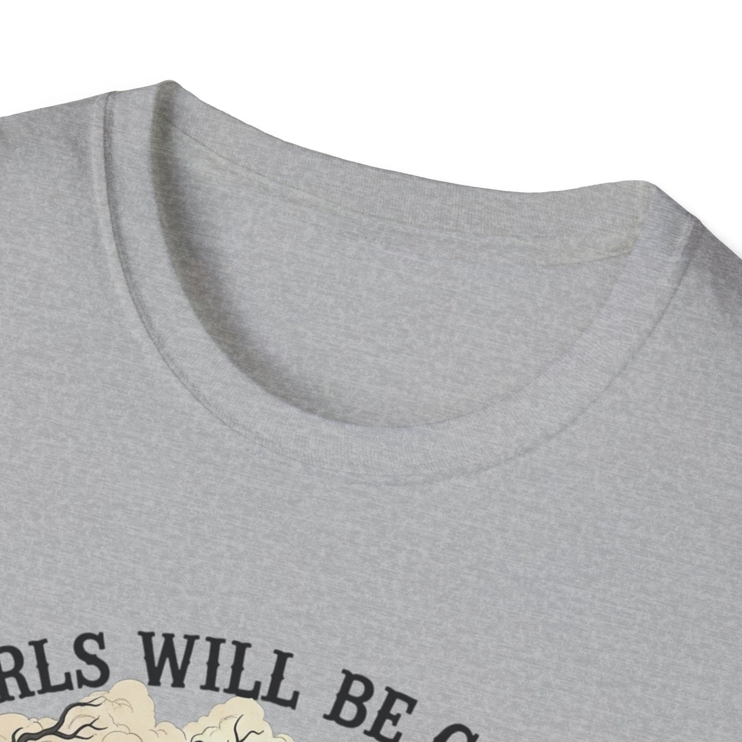 Girls Will Be Girls Witch Tee - Witches Brewing Cauldron Shirt - Halloween Witchy Vintage Feminist Spooky Gift for Women
