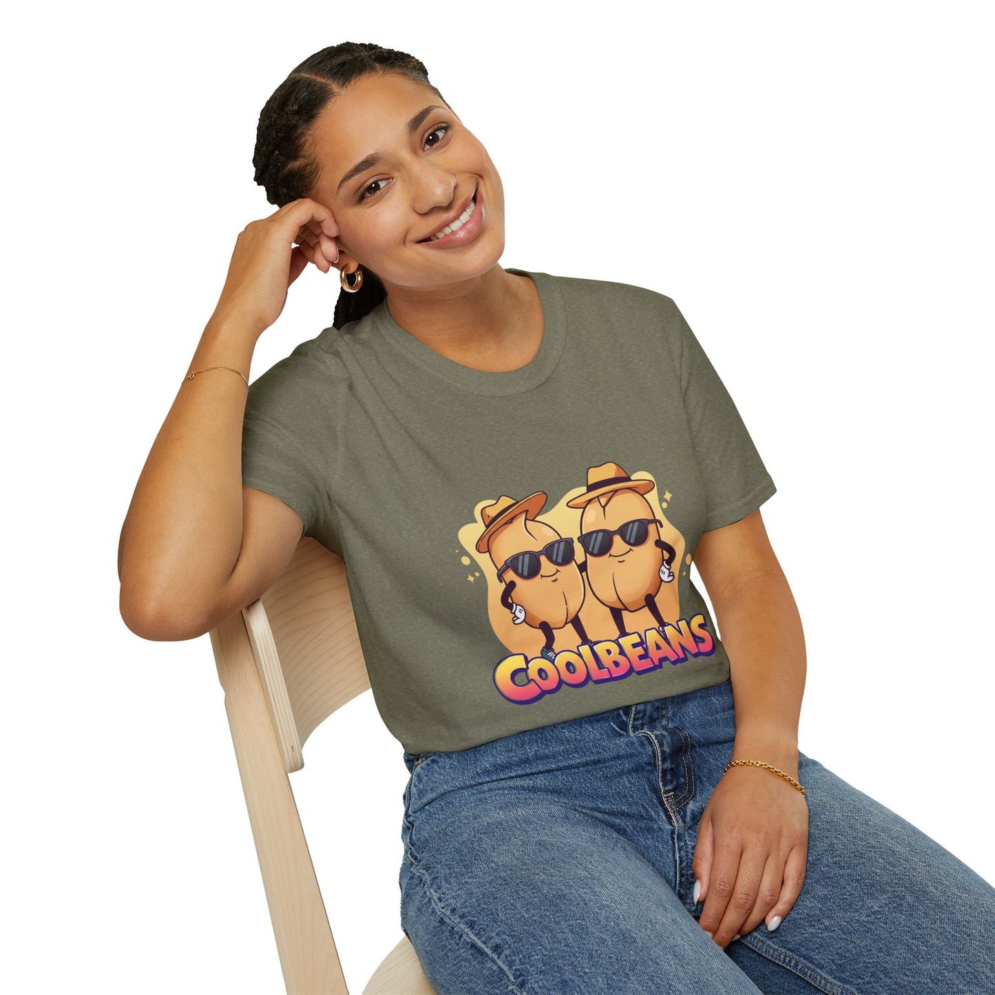 Cool Beans T-Shirt - Two Cooler-Than-Cool Beans With Sunglasses, Quirky Food-Pun Gift Tee for Him, Her or Besties - Perfect Humor and Style
