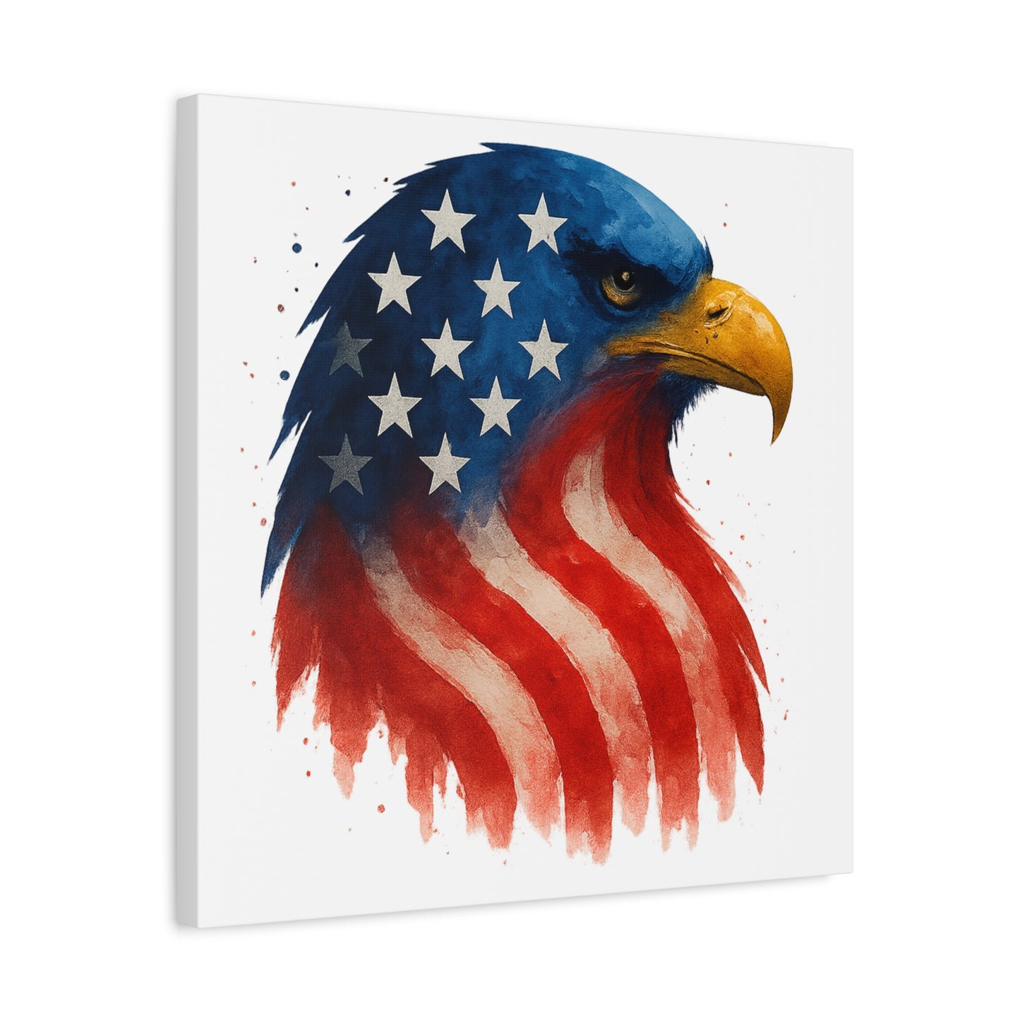 Patriotic Eagle Canvas Wall Art - American Flag Eagle Print - 4th of July Decor, USA Home and Office Gift - Ready to Hang Canvas Art