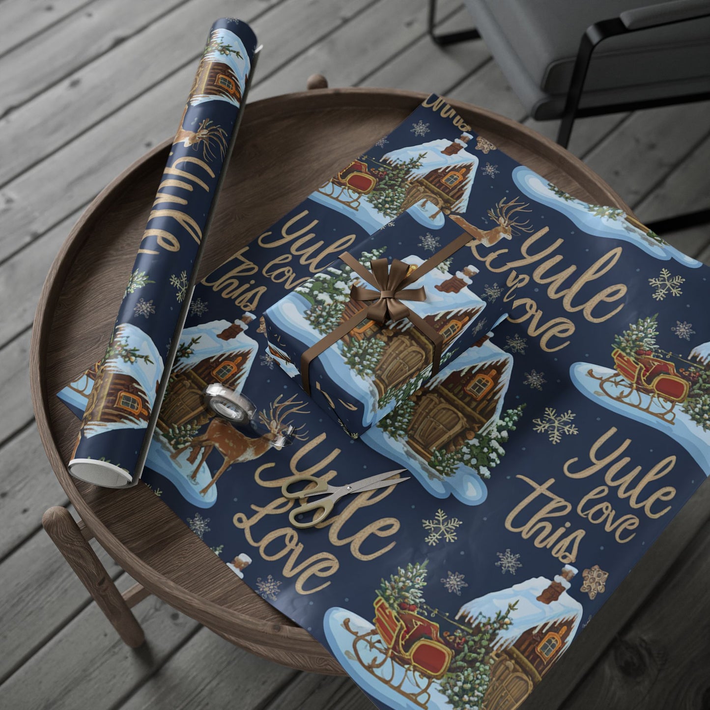 Christmas Wrapping Papers, Holiday Gift Wrap, Festive Packaging Supplies, Xmas Present Paper, Yule Love This Design