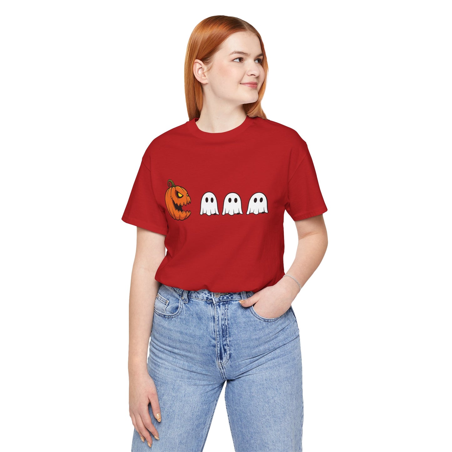 Pumpkin Pac-Man Shirt, Halloween Arcade Tee, Pumpkin Chase Ghosts Tee, Retro Gaming Halloween, Spooky Season Shirt, Vintage Game Pumpkin Top