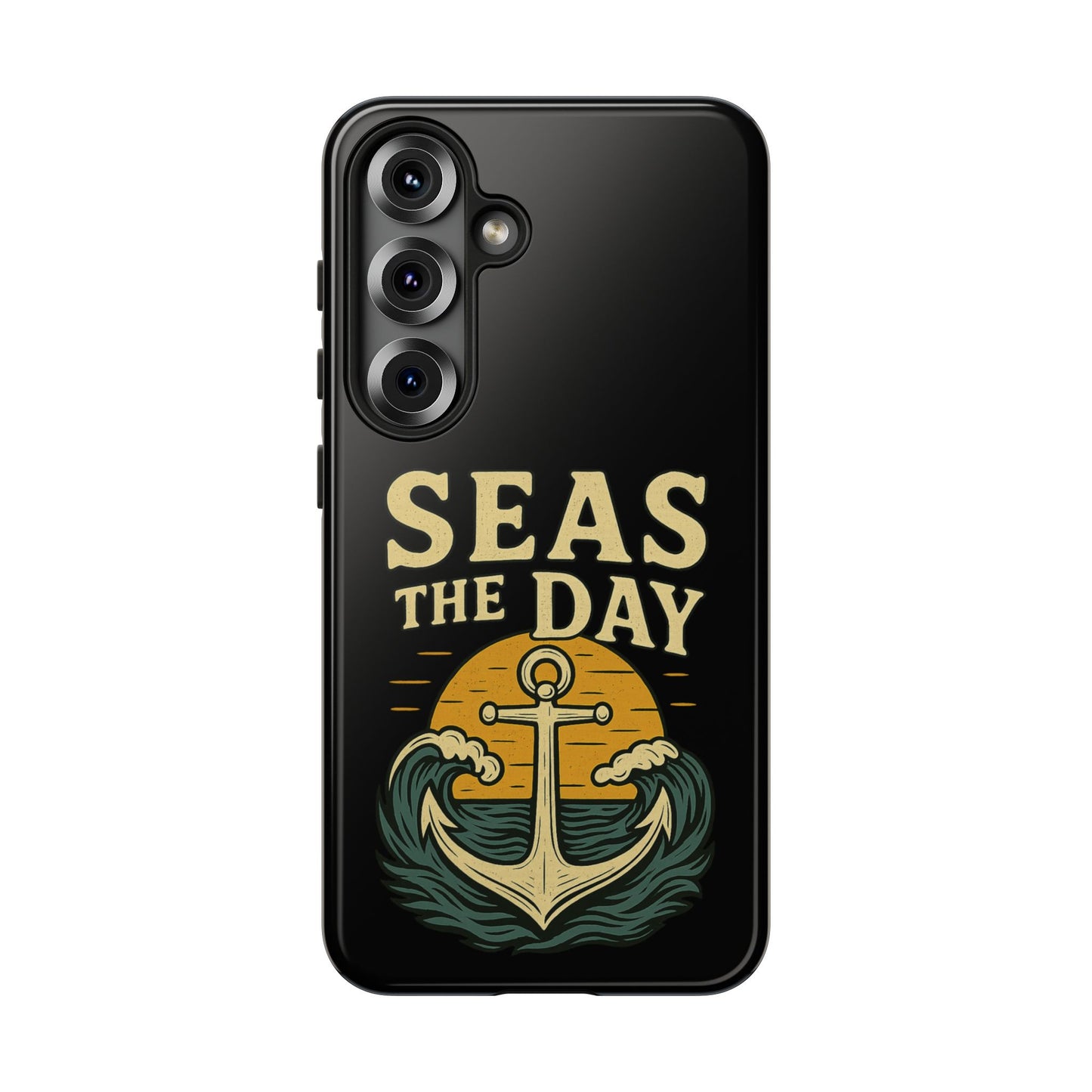 Seas the Day Samsung Case – Nautical Phone Case – Anchor Pun Gift – Ocean Lover Accessory – Motivational Phone Cover – Beach Vibes Case