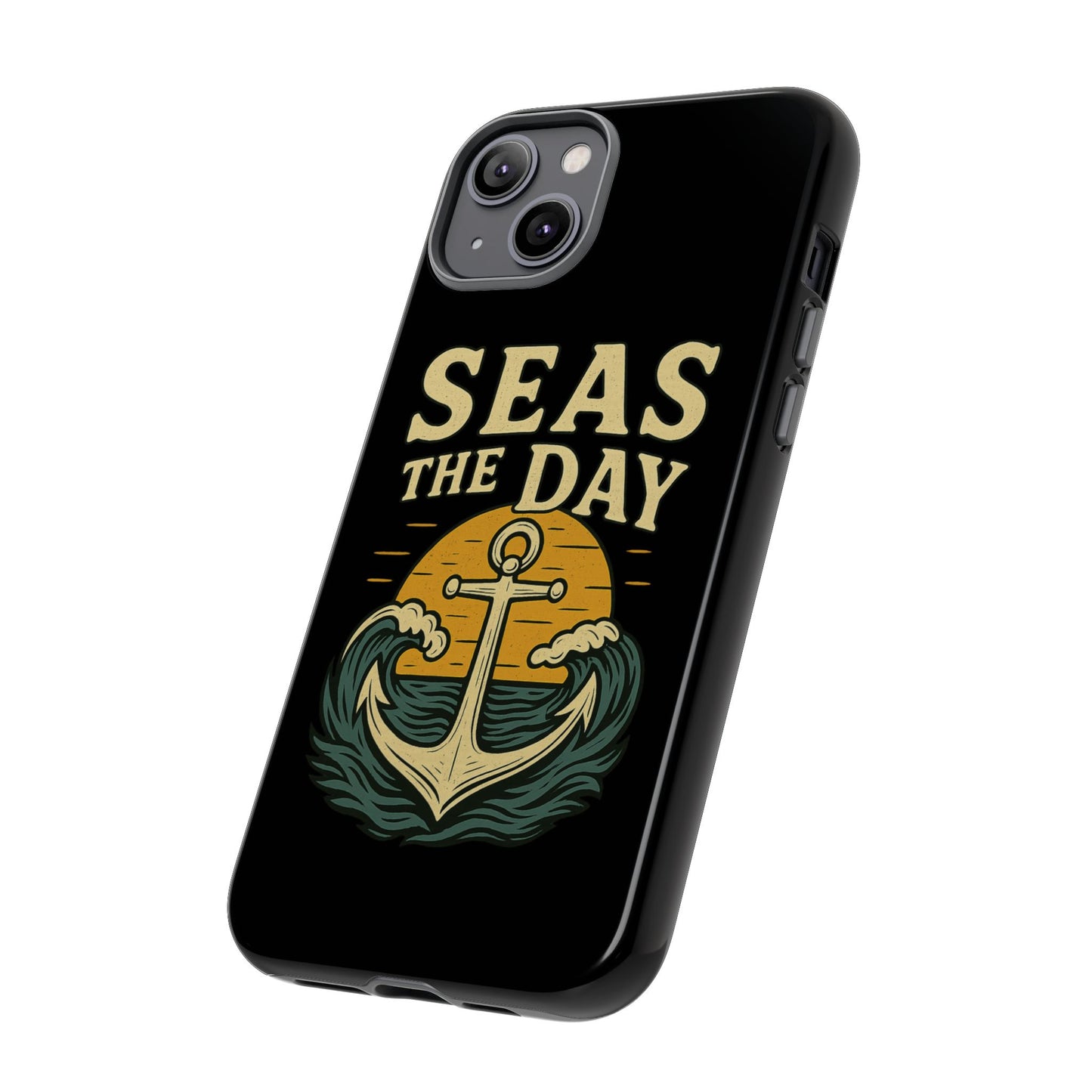 Seas the Day iPhone Case – Nautical Anchor Phone Cover – Ocean Pun Gift – Beach Lover iPhone Accessory – Summer Adventure Phone Case