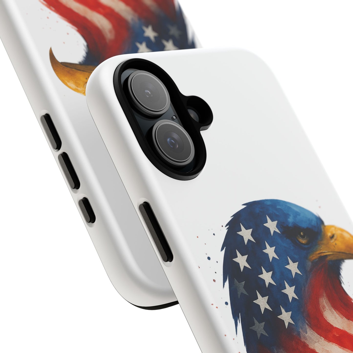 Patriotic Eagle iPhone Case - USA Flag Tough Cover, Dual-Layer Rugged Protection, 4th of July and Veteran Gift