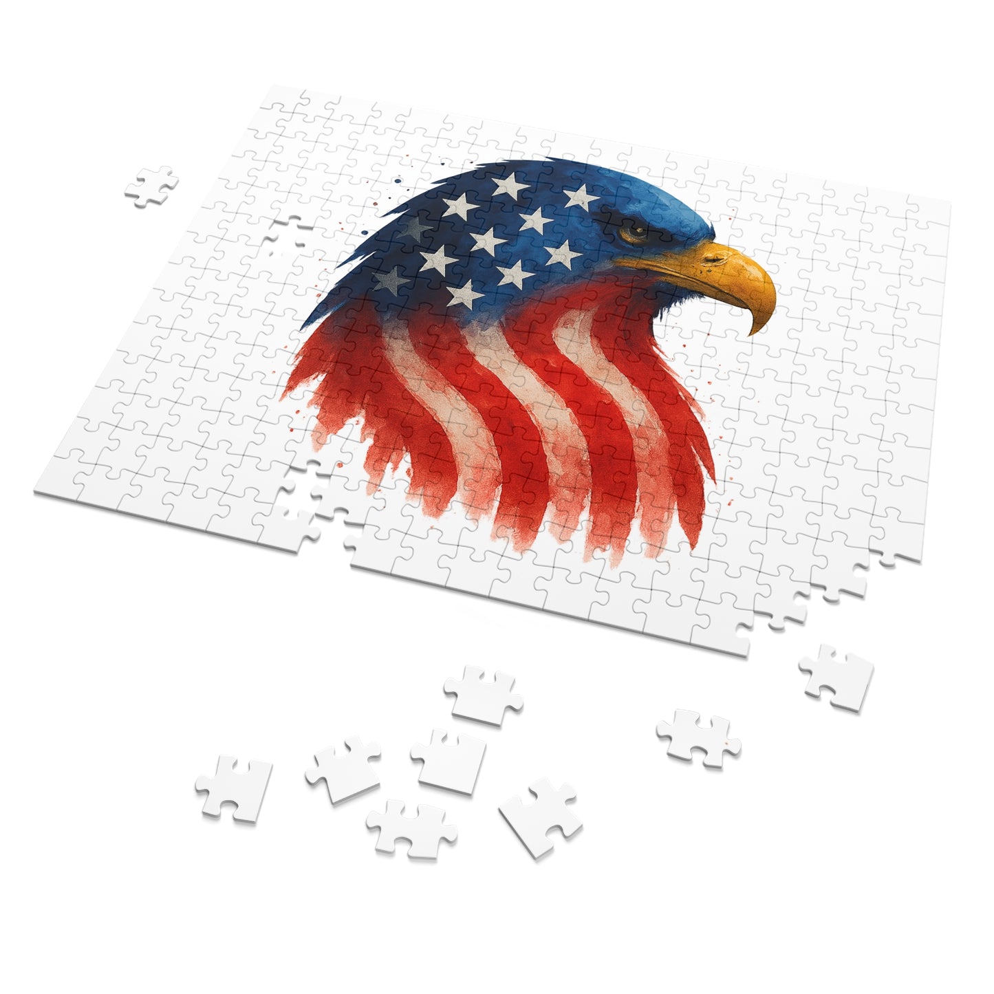 Patriotic Eagle Puzzle - 252 pc - 2000 pc Eagle Jigsaw in Tin, USA Family Game Night, Independence Day Gift, Educational Relaxation Decor
