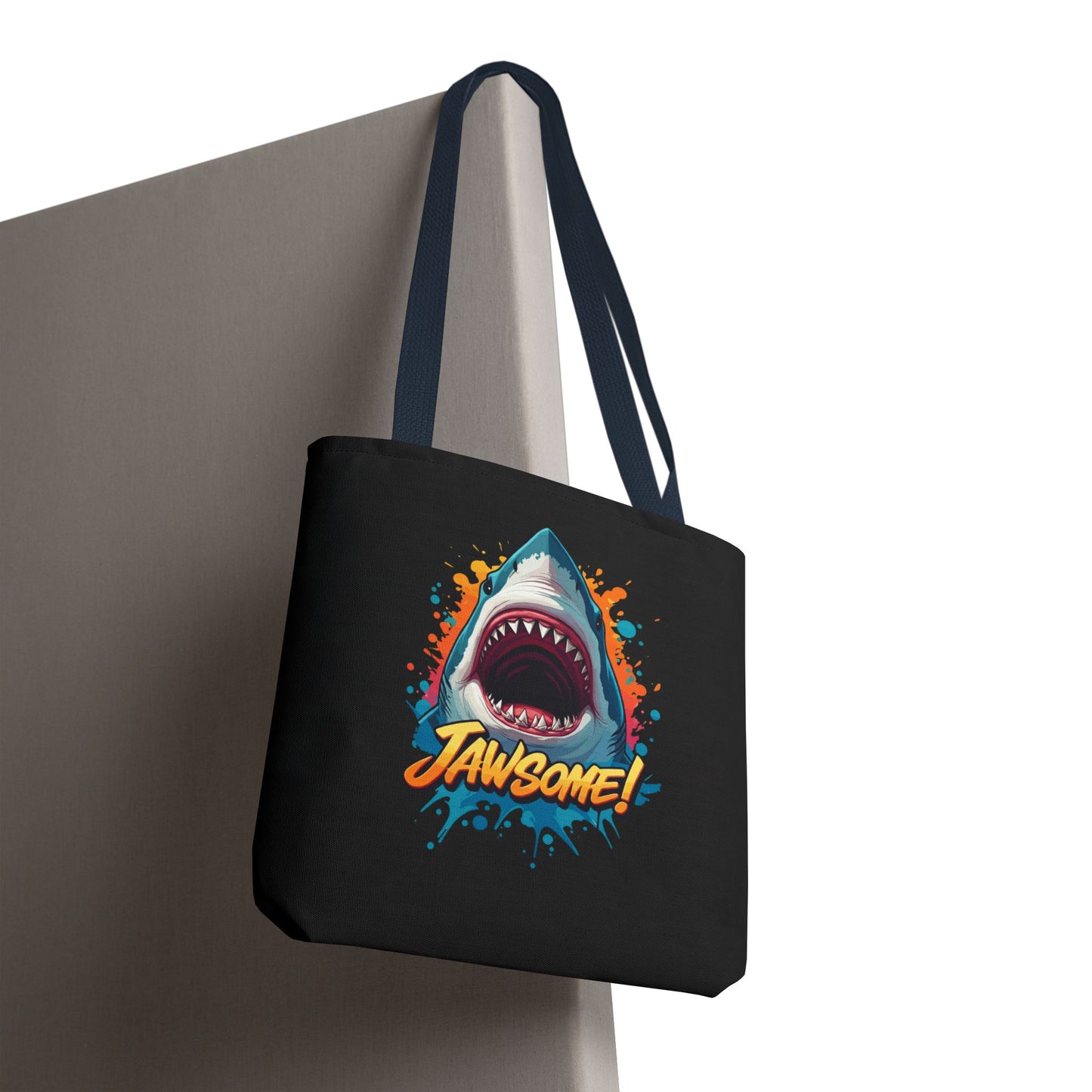 Shark Tote Bag – JAWSOME Funny Ocean Lover Bag – Durable Reusable Grocery, Beach, or Everyday Tote – Gift for Shark Fans & Sea Lovers