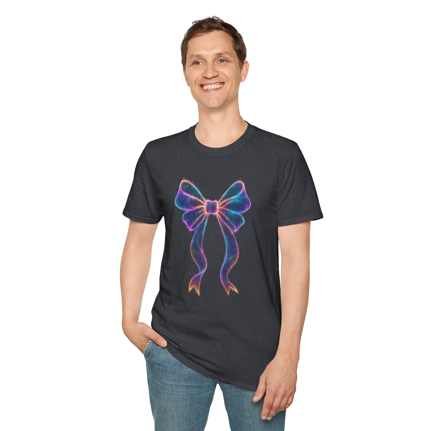 Neon Bow Coquette T-Shirt | Aesthetic Ribbon Graphic Tee | Y2K Coquette Style Shirt | Cute Trendy Gift for Women | Fashion Bow Tee