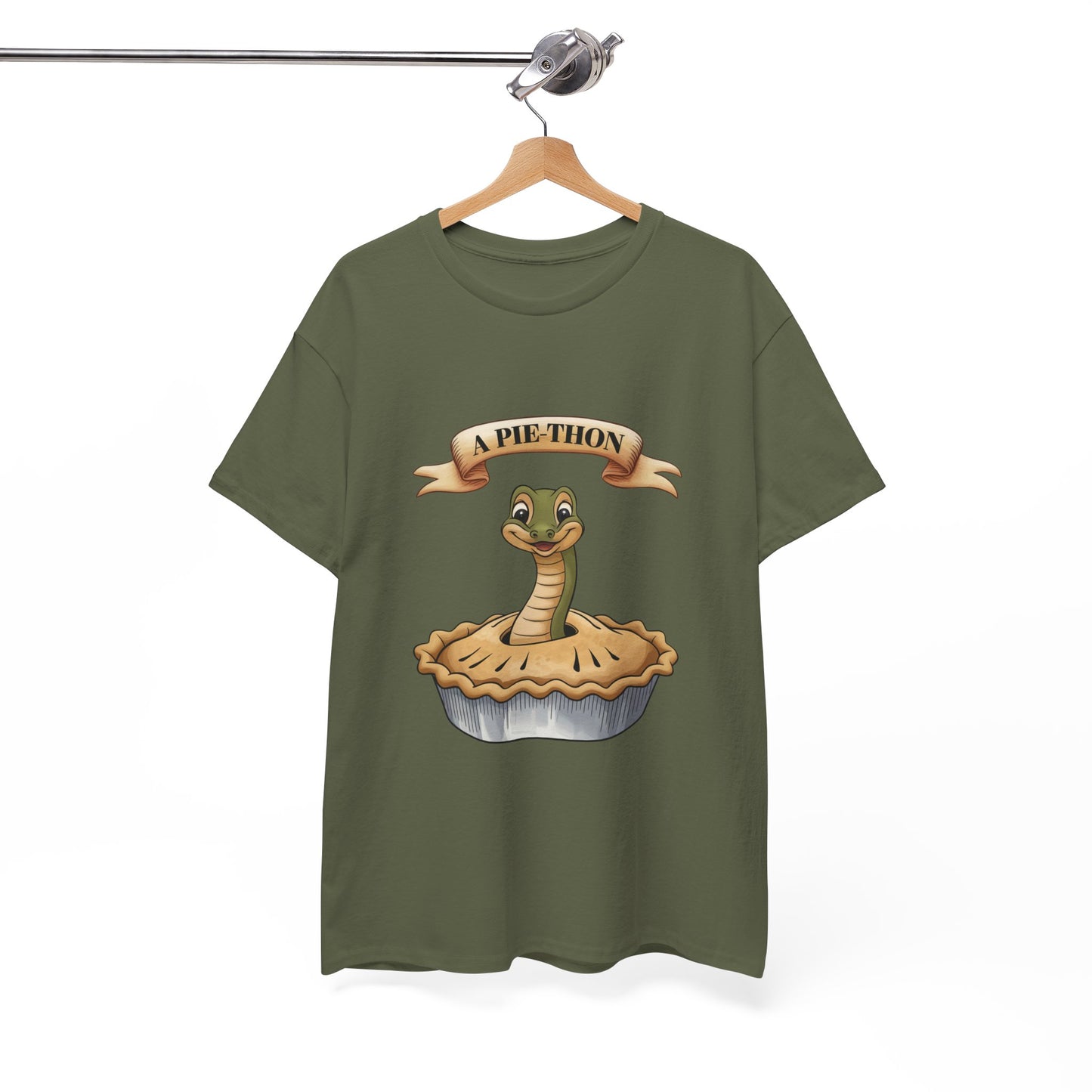 A Pie-Thon Funny Snake Pun Shirt – Cute Animal Joke T-Shirt – Quirky Graphic Tee for Pun Lovers, Reptile Fans, and Unique Gift Ideas