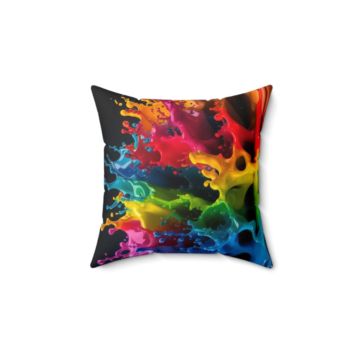 Colorful Splash Art Square Pillow | Vibrant Home Decor