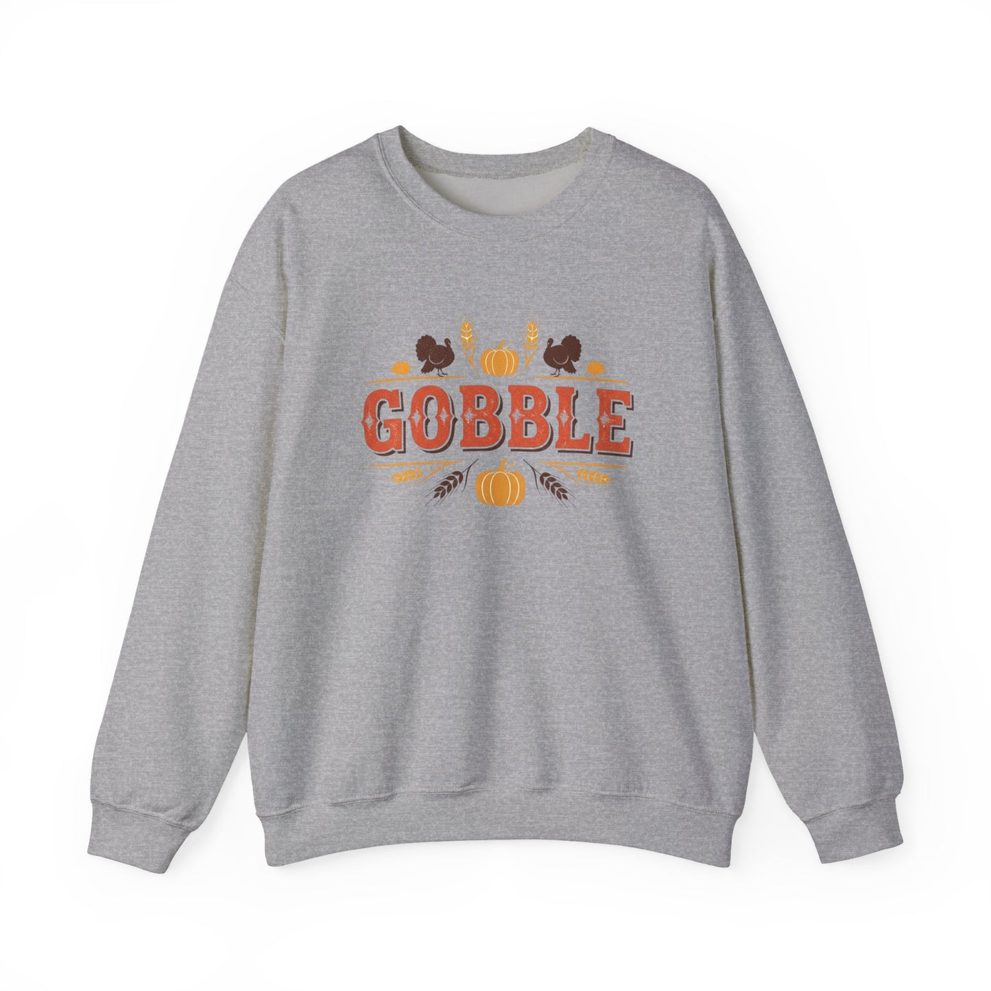 Gobble Thanksgiving Sweatshirt, Fall Pumpkin Turkey Shirt, Cozy Autumn Crewneck, Cute Gobble Pullover, Thanksgiving Dinner Outfit