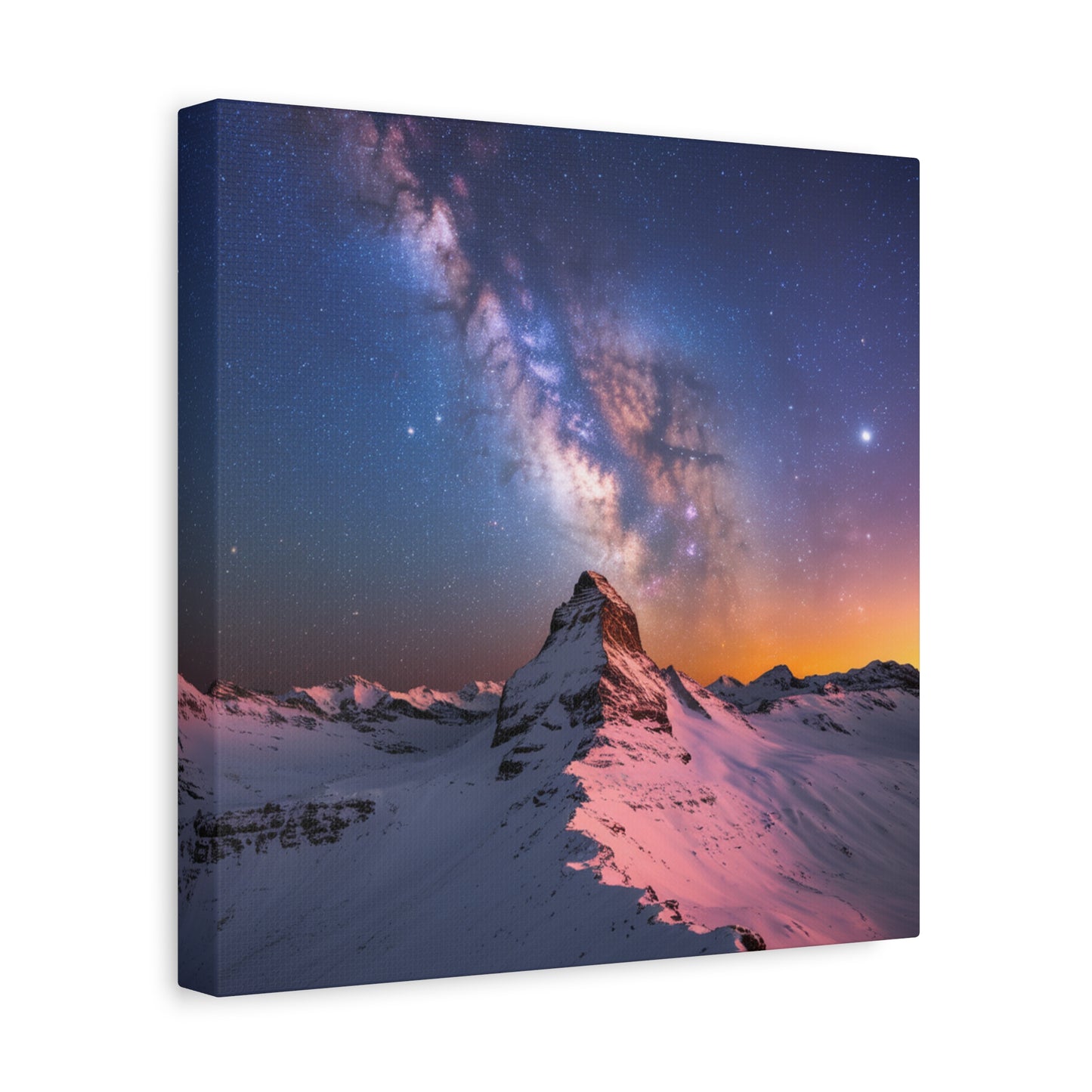 Canvas Art Mountain Top and Milky Way Galaxy View Space Canvas Starry Art with a View