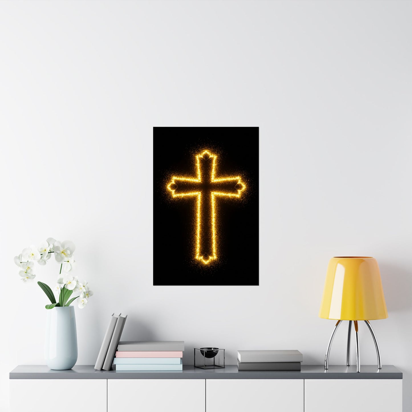 Vertical Poster - Glowing Cross Design