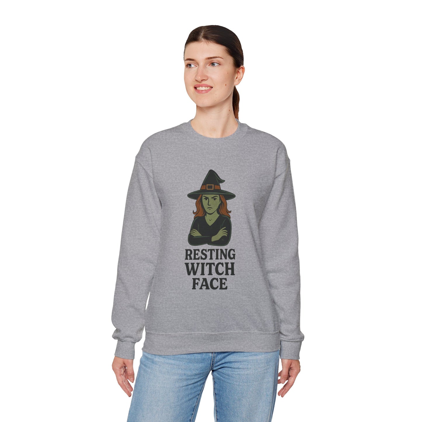 Resting Witch Face Sweatshirt, Funny Halloween Witch Crewneck, Spooky Season Sweatshirt, Fall Humor Graphic Pullover, Witchy Gift