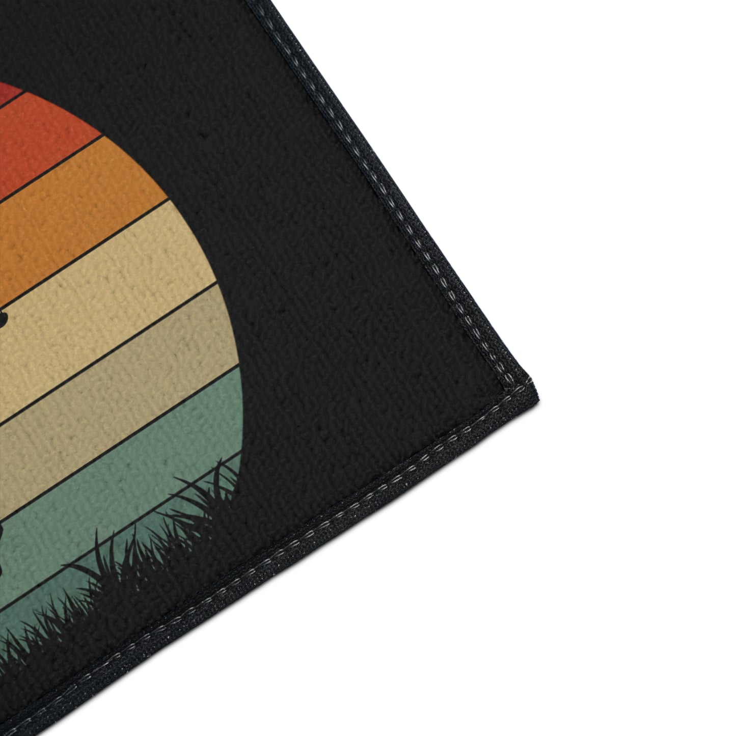Retro T-Rex Sunset Floor Mat | Heavy Duty Playroom Rug - Non-Slip Dinosaur Entrance Mat for Kids Room, Home, Nursery Decor